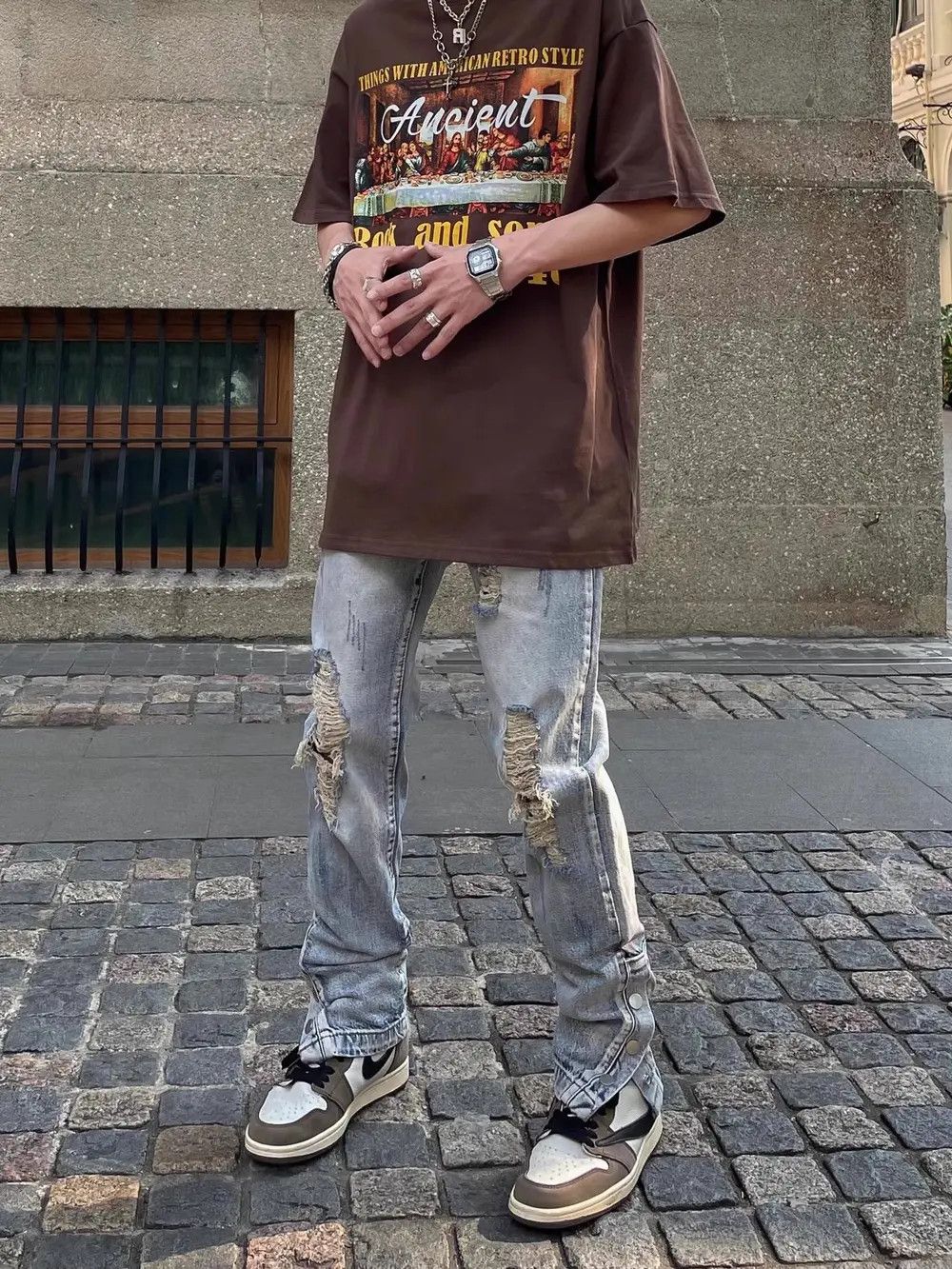 Japanese Brand × Vintage Hip hop straight leg washed distressed jeans Size US 32 / EU 48 - 2 Thumbnail