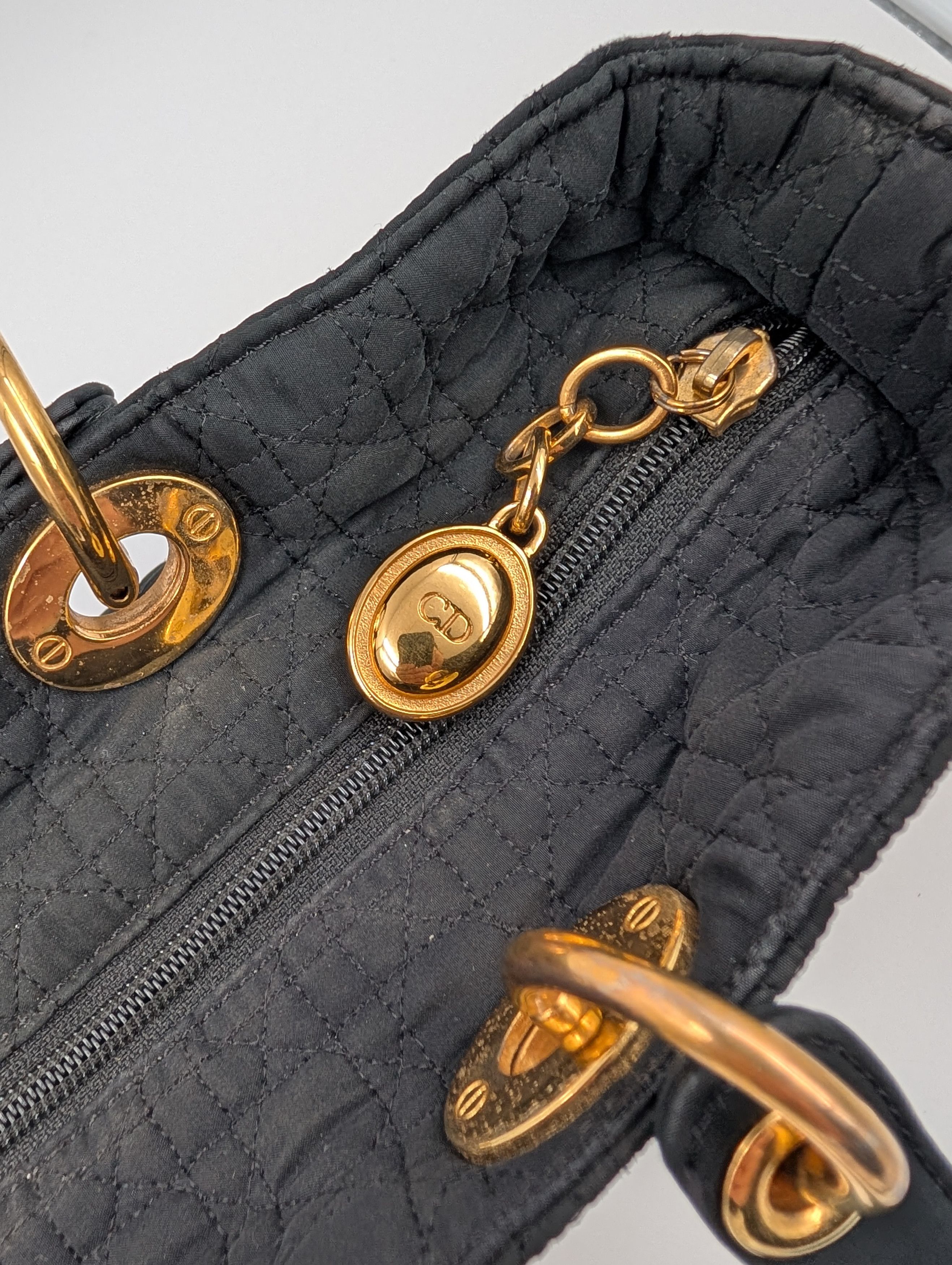 Dior Black Lady Dior Cloth Bag Size ONE SIZE - 8 Thumbnail