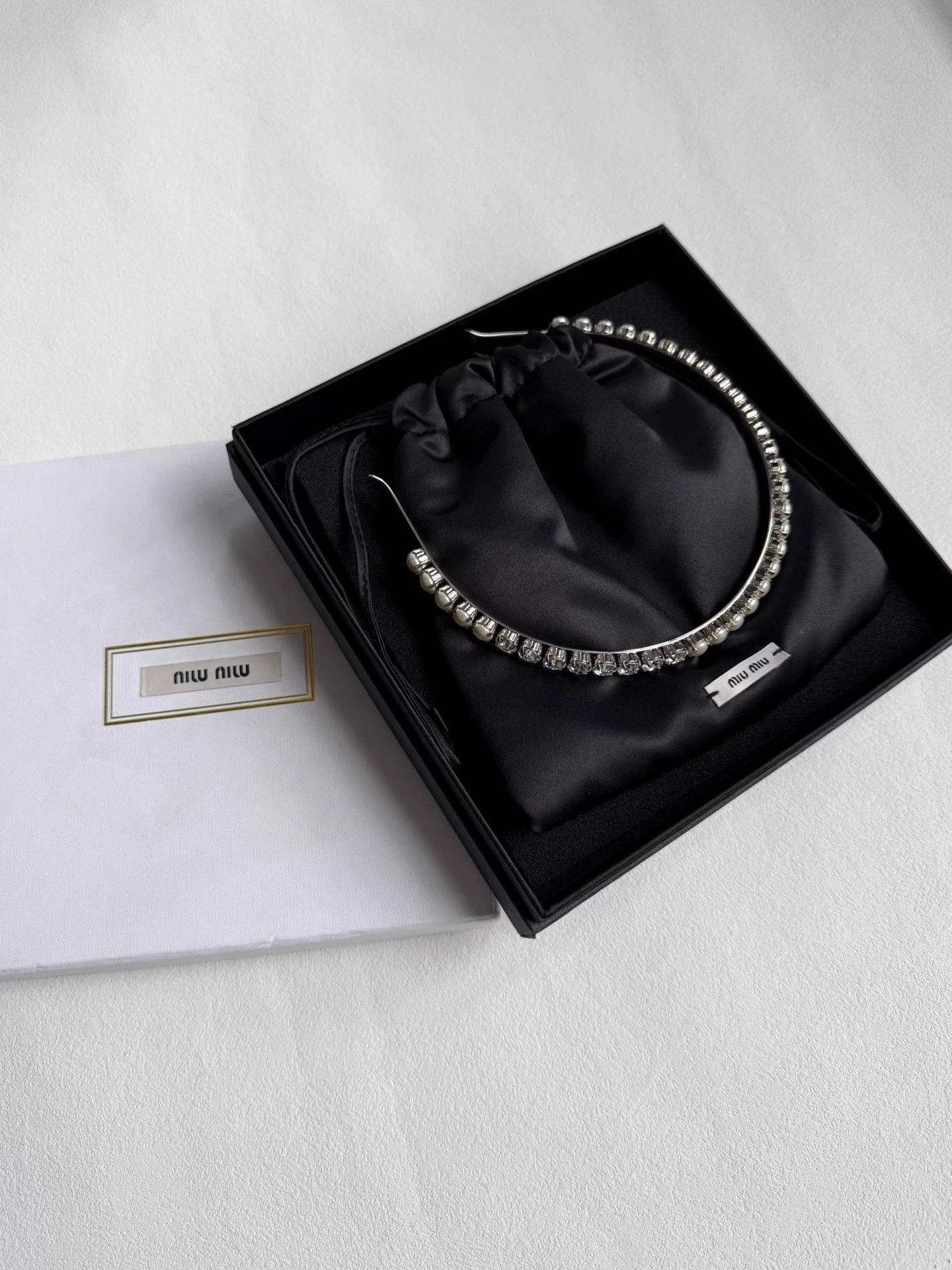 Miu Miu MIU MIU Metal Pearl & Crystal Headband Size ONE SIZE - 2 Thumbnail