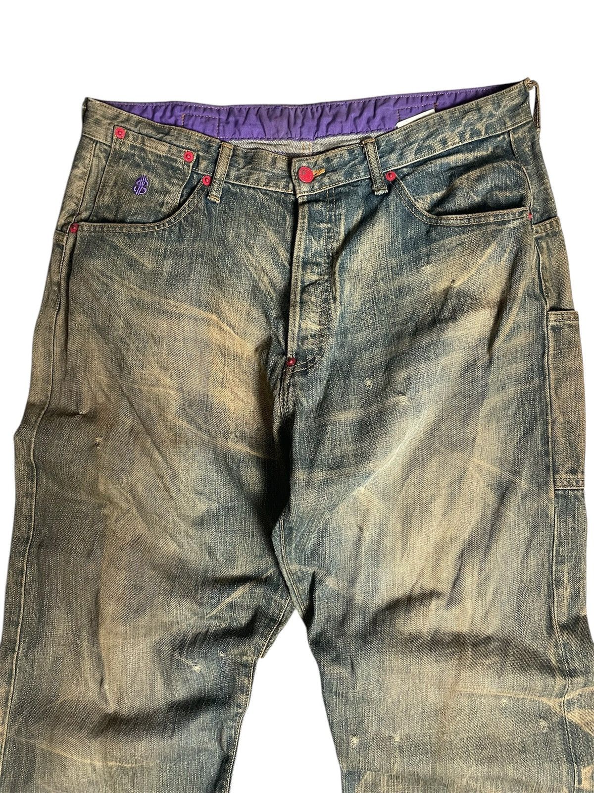 Isaac Sellam Experience Faded Rustic washed Swagger Jeans Size US 35 - 3 Thumbnail