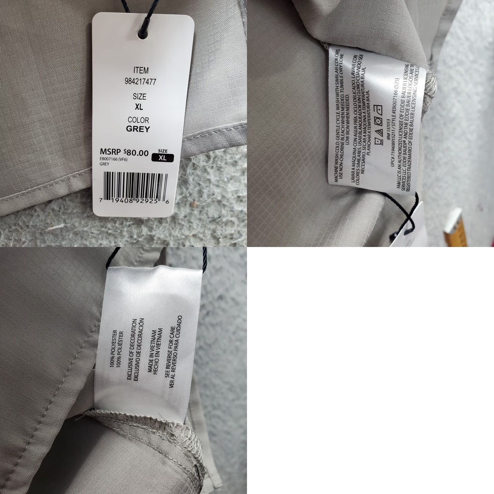 Eddie Bauer Eddie Bauer Fishing Shirt Men XL Gray Woven Tech Vented Button-Up Size US XL / EU 56 / 4 - 8 Thumbnail