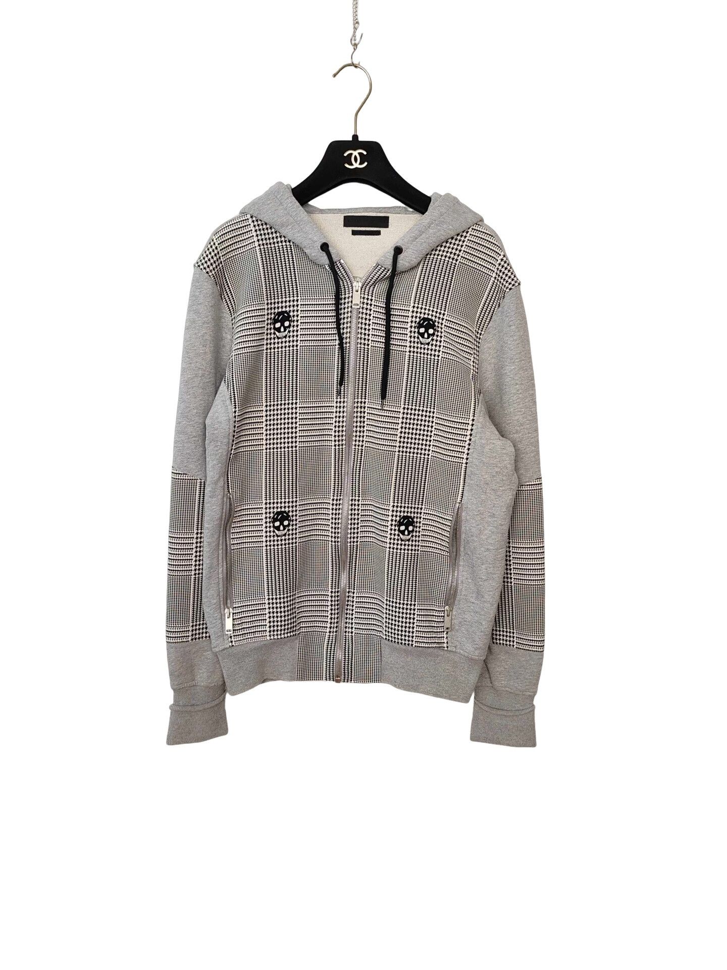 Alexander McQueen Alexander McQueen Skull Houndstooth Zip Hoodie Size M Size US M / EU 48-50 / 2 - 1 Thumbnail