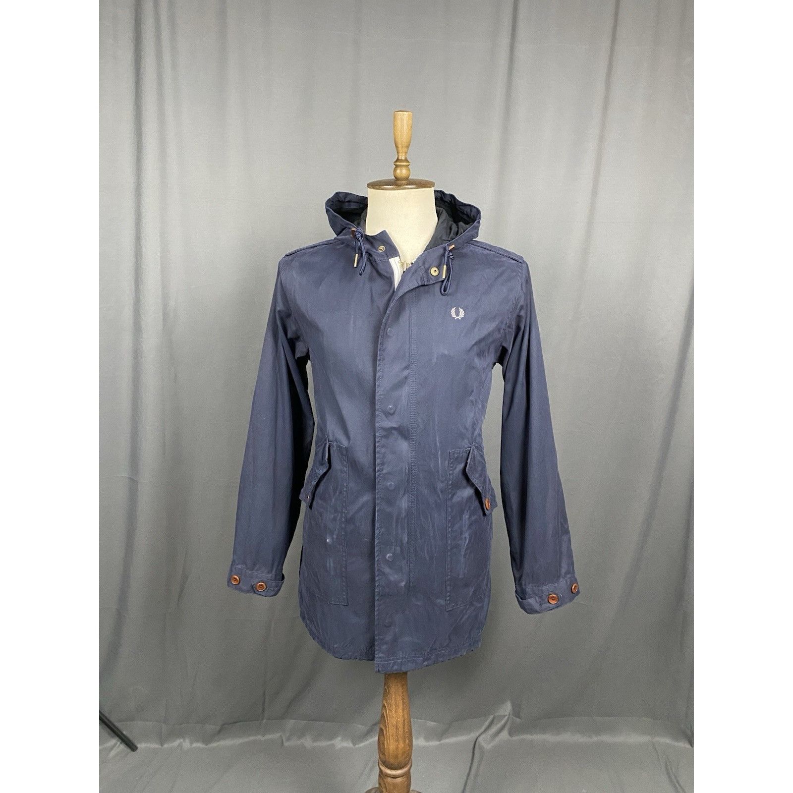 Fred Perry Fred Perry Men's Bue Hooded Parka Jacket Size S Size US S / EU 44-46 / 1 - 3 Thumbnail