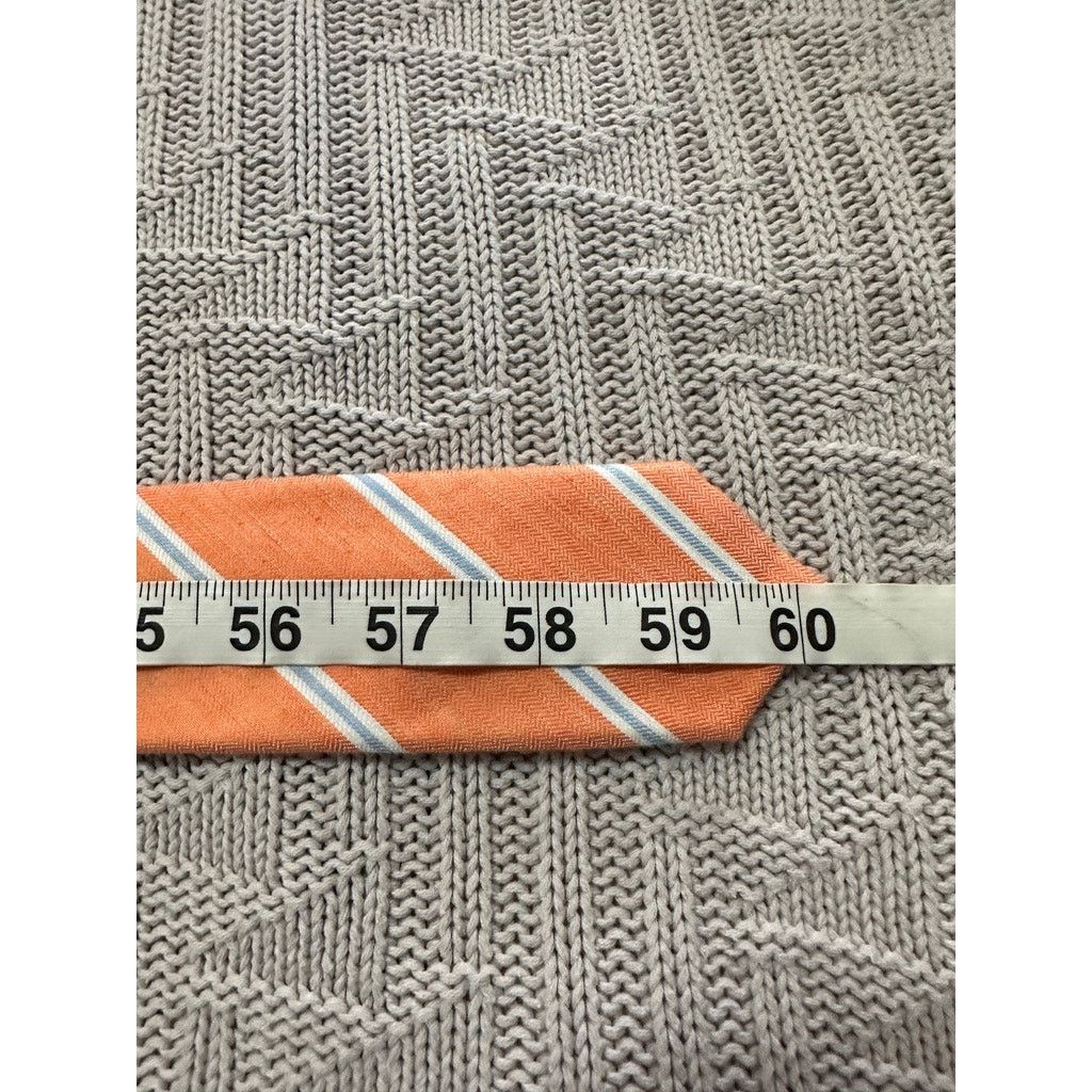 Original Penguin The Original Penguin orange striped linen tie Size ONE SIZE - 4 Thumbnail