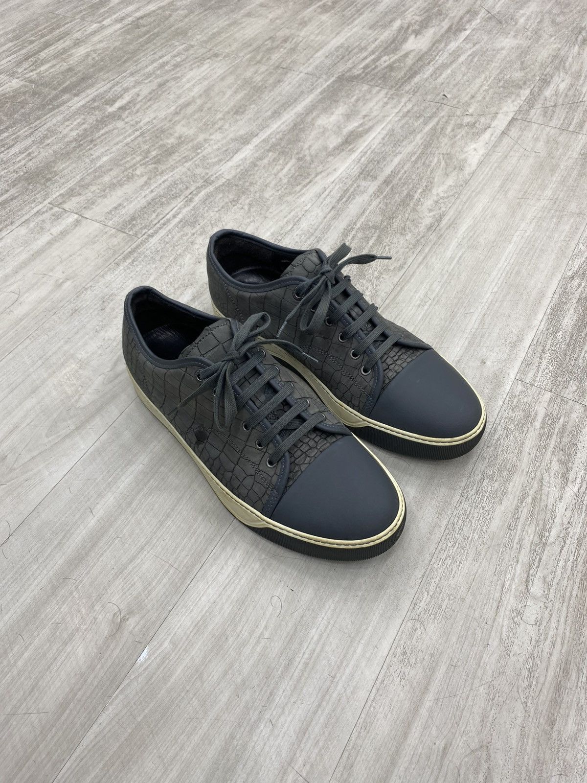 Lanvin Lanvin croco embossed leather men sneakers Size US 10.5 / EU 43-44 - 1 Thumbnail