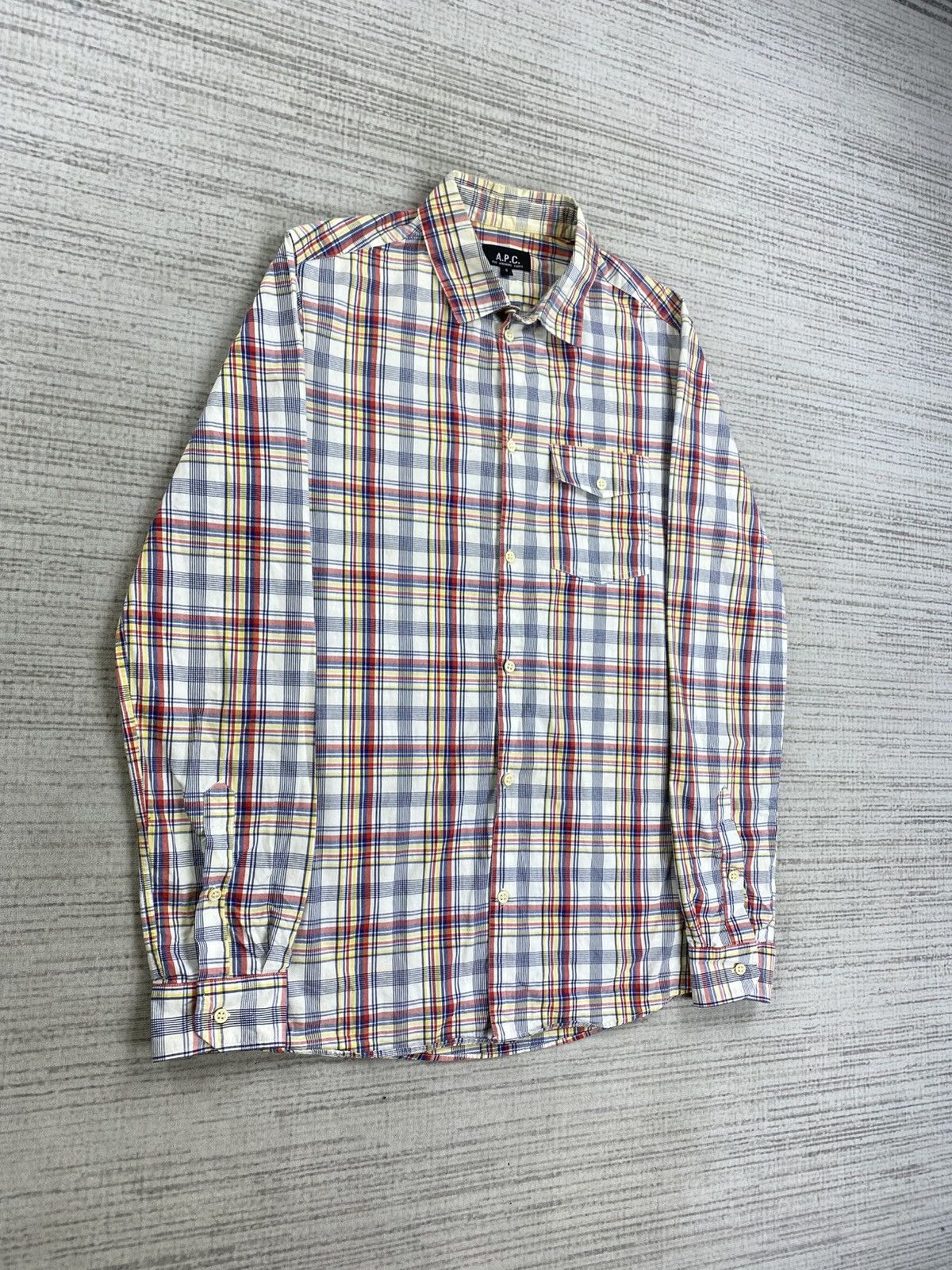 A.P.C. × Japanese Brand × Vintage Vintage A.P.C Checkered Button Ups Shirt Size US S / EU 44-46 / 1 - 3 Thumbnail
