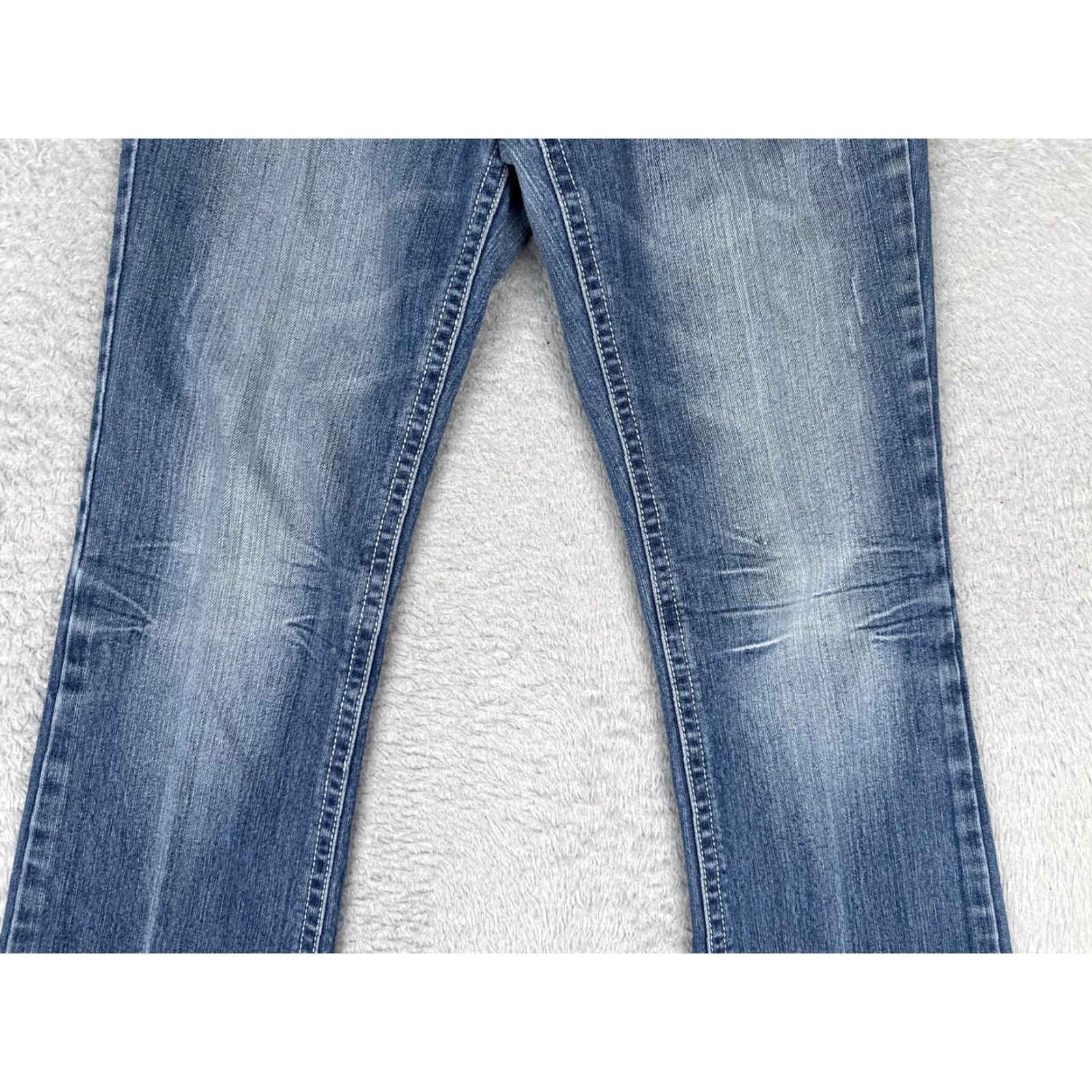 Denime Soundgirl Jeans Bootcut Juniors 9 Blue Med Wash Low Rise Stretch 30x31 Denim Size 30" / US 8 / IT 44 - 3 Thumbnail