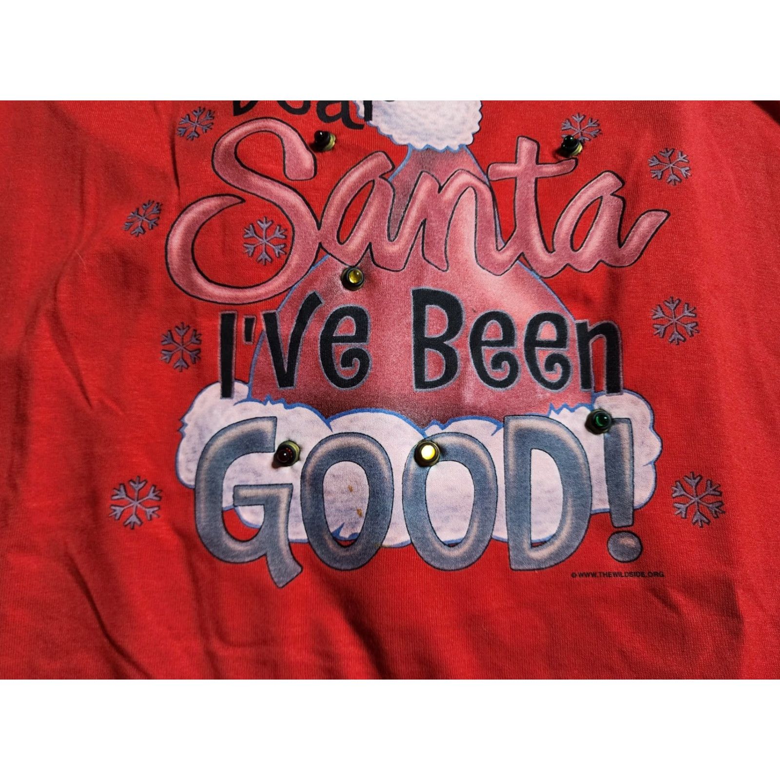 Fruit Of The Loom VINTAGE Fruit of the Loom Dear Santa I've Been Good Light Up T Shirt Mens XL Red 90s Y2K Indie Skater Christmas Lights Works Size US XL / EU 56 / 4 - 4 Thumbnail