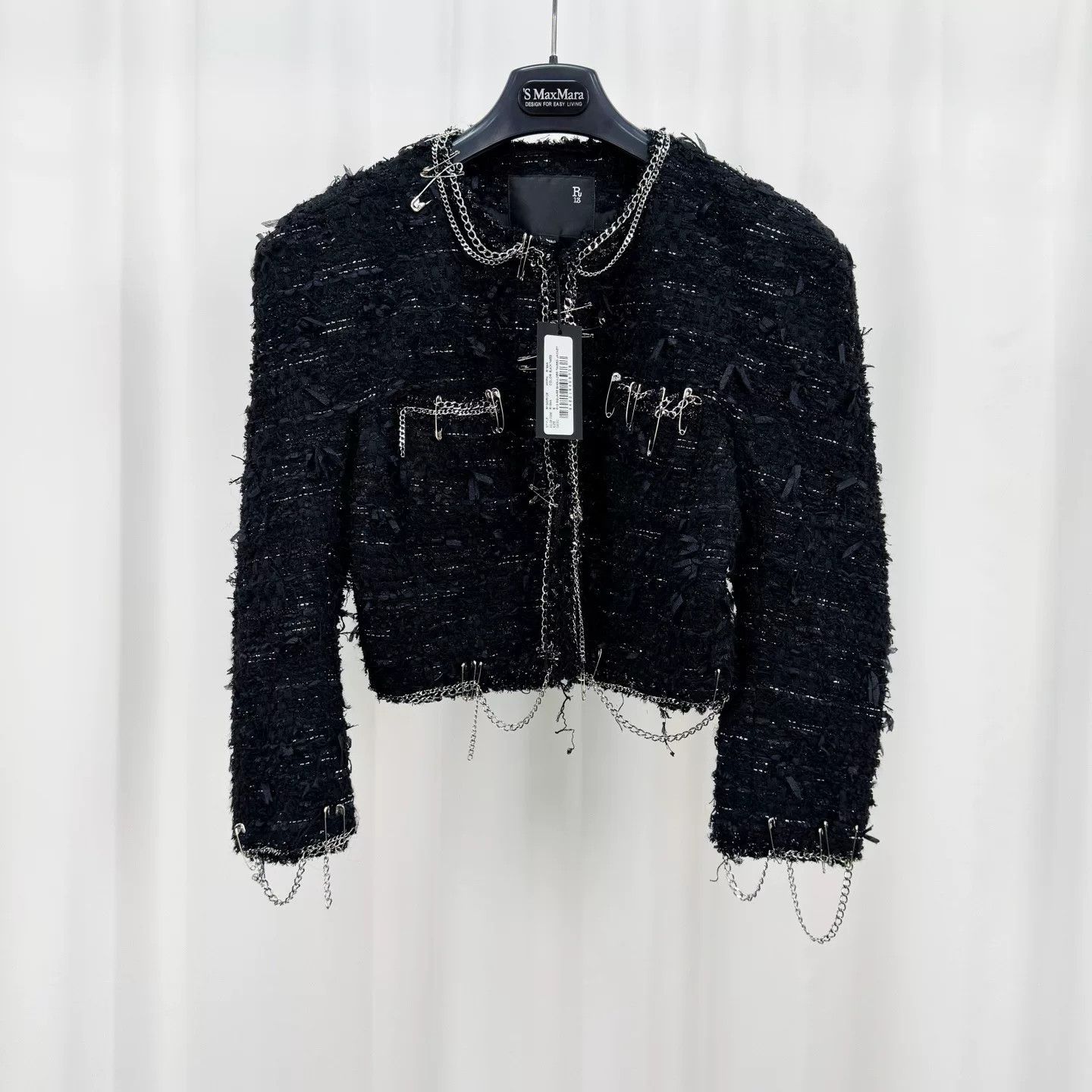 R13 R13 Chain Pin Punk Shoulder-Padded Coat Size S / US 4 / IT 40 - 1 Thumbnail