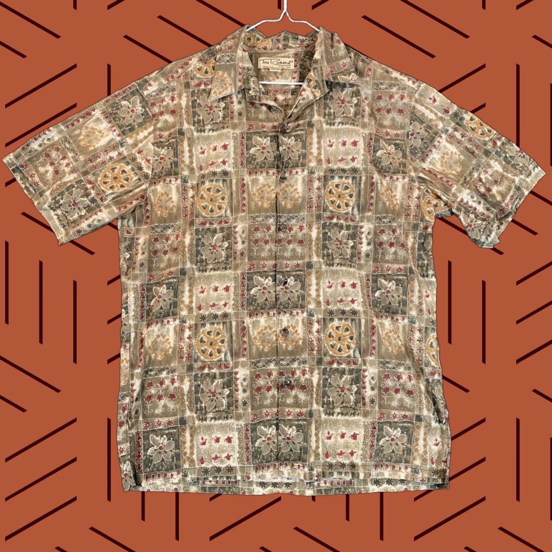 Tori Richard Tori Richard Shirt Mens Medium Green Floral Button Up Short Sleeve Cotton Lawn Size US M / EU 48-50 / 2 - 1 Thumbnail