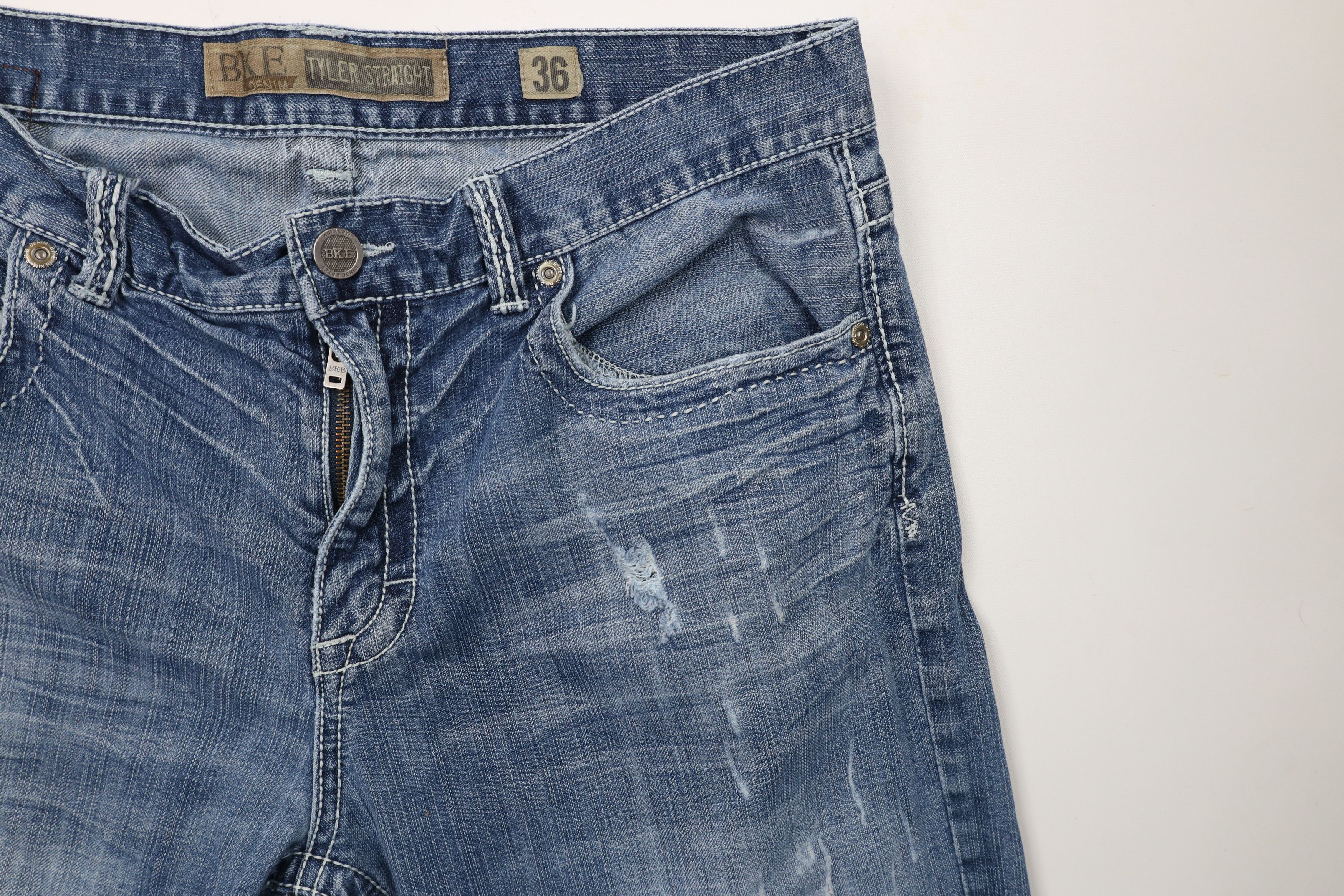 Vintage Buckle BKE Thick Stitch Jake Straight Leg Denim Jeans Blue Size US 36 / EU 52 - 7 Thumbnail