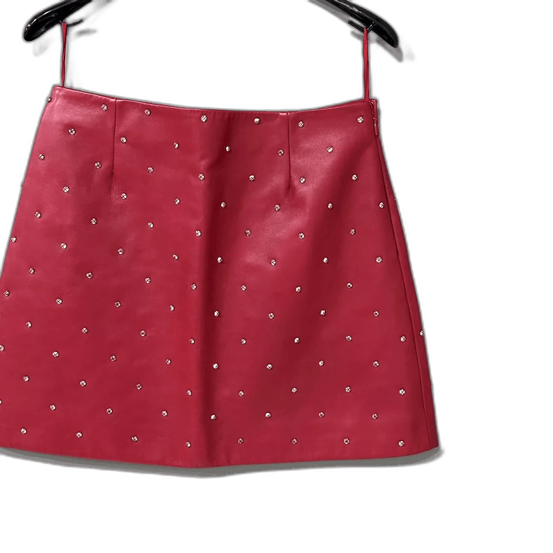 Miu Miu Full Rhinestone Leather Skirt by MIUMIU Size 40" / US 18 - 1 Thumbnail