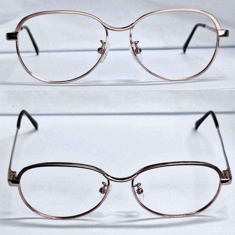 Other VINTAGE FFF-525 Rose Gold TITAN Slim Boston Glasses 52mm Size ONE SIZE - 2 Thumbnail