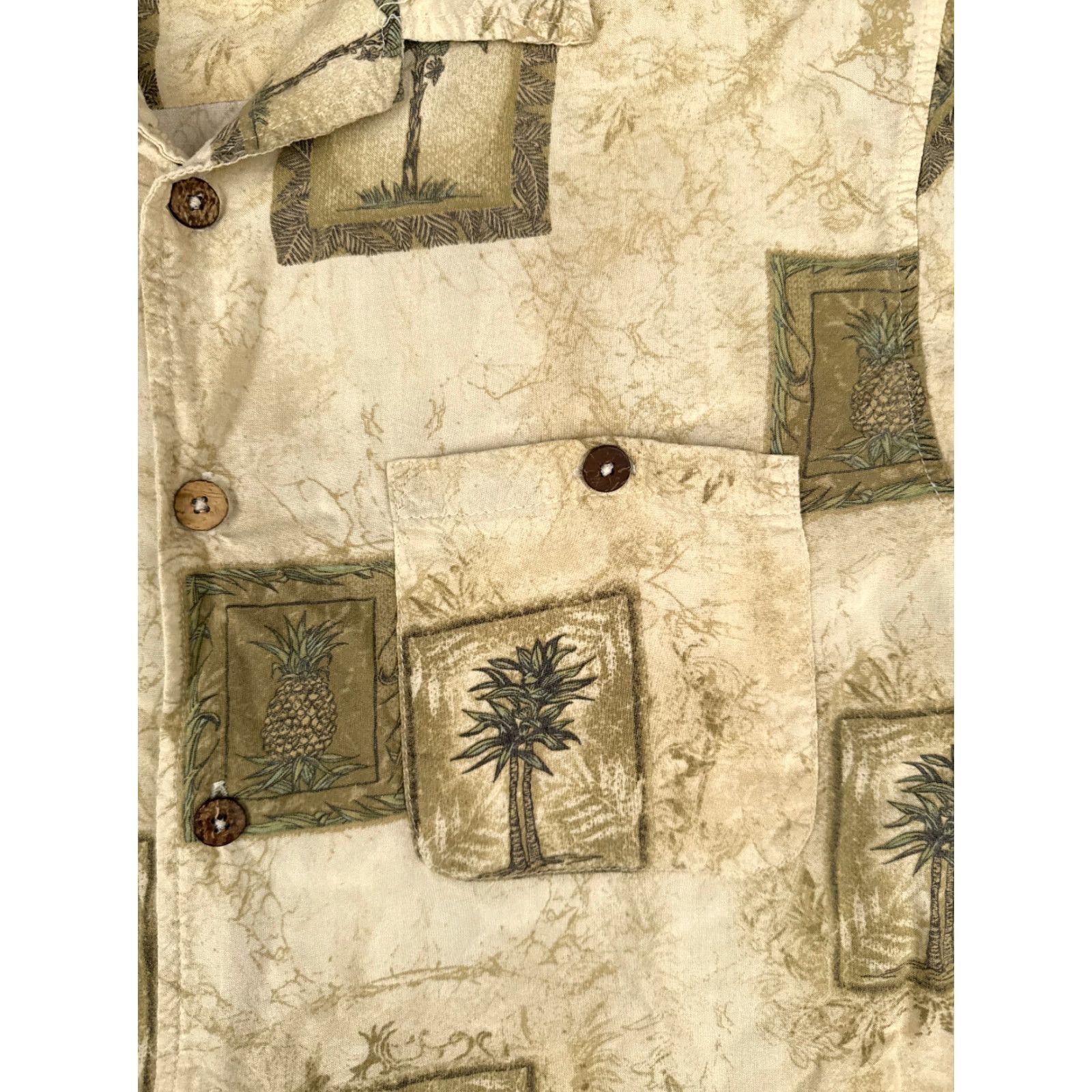 Vintage Montego Joe Hawaiian Shirt Adult Large Beige Floral Button-Up Resort Aloha Mens Size US L / EU 52-54 / 3 - 6 Thumbnail