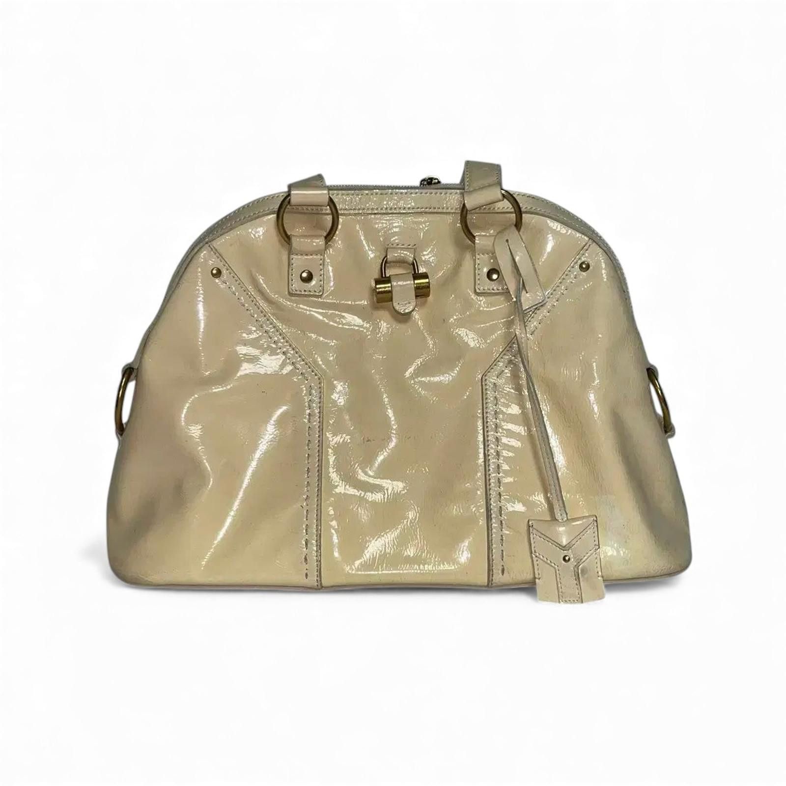 Saint Laurent Paris Saint Laurent - Cream Leather Handbag Gold Hardware Size ONE SIZE - 3 Thumbnail