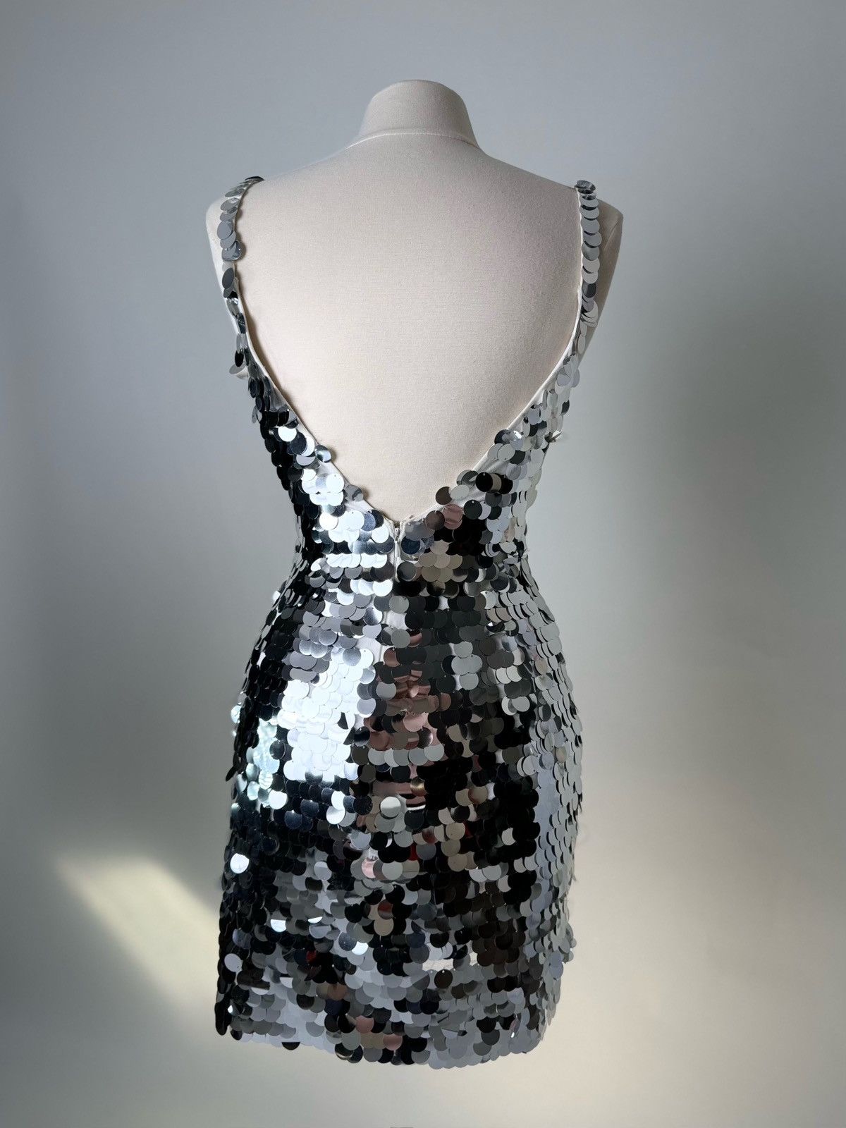 Other Brand New US 4 Jovani Mini Evening Dress in Silver Color Size S / US 4 / IT 40 - 5 Thumbnail