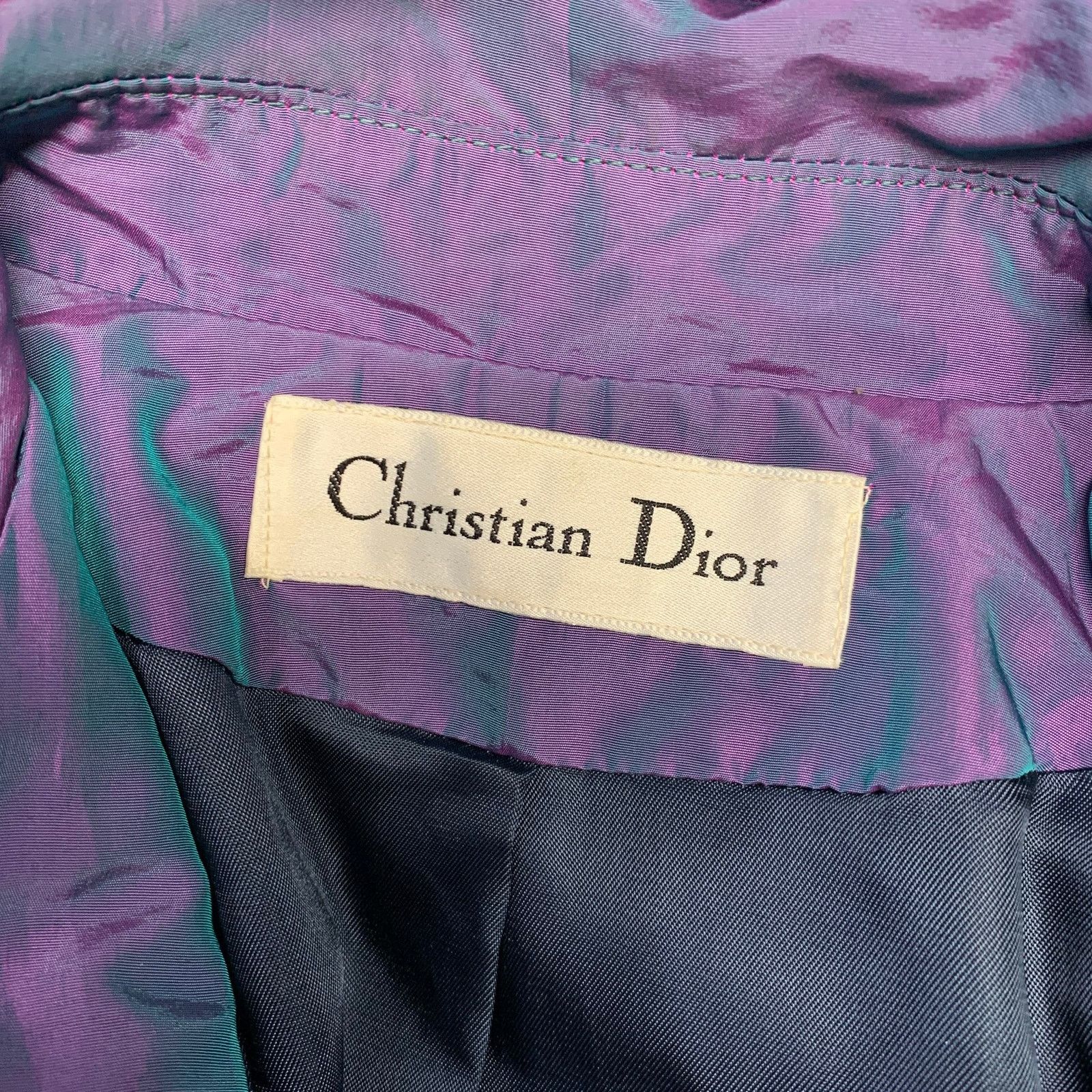 Dior CHRISTIAN DIOR Size 6 Purple Teal Iridescent Trench Coat Size M / US 6-8 / IT 42-44 - 7 Thumbnail