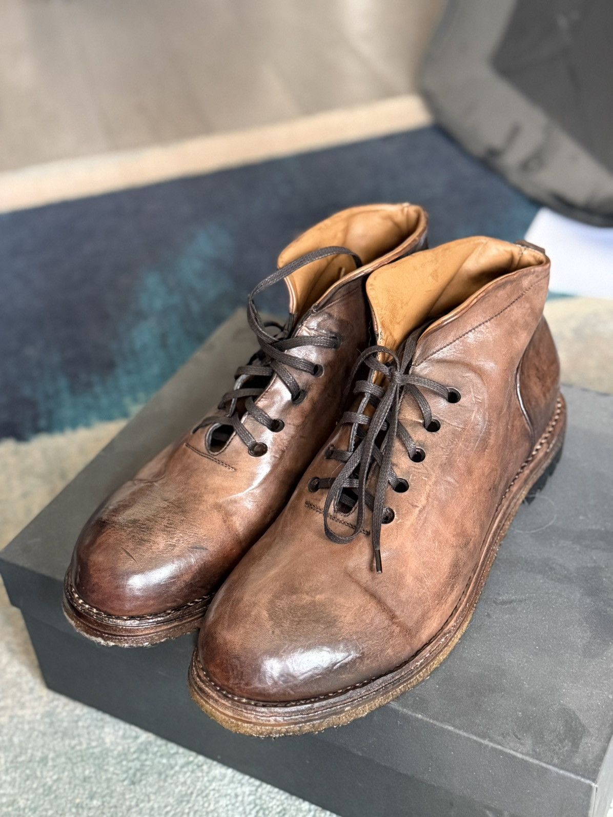 Silvano Sassetti Derby travel boots horsehide leather Size US 11 / EU 44 - 1 Thumbnail