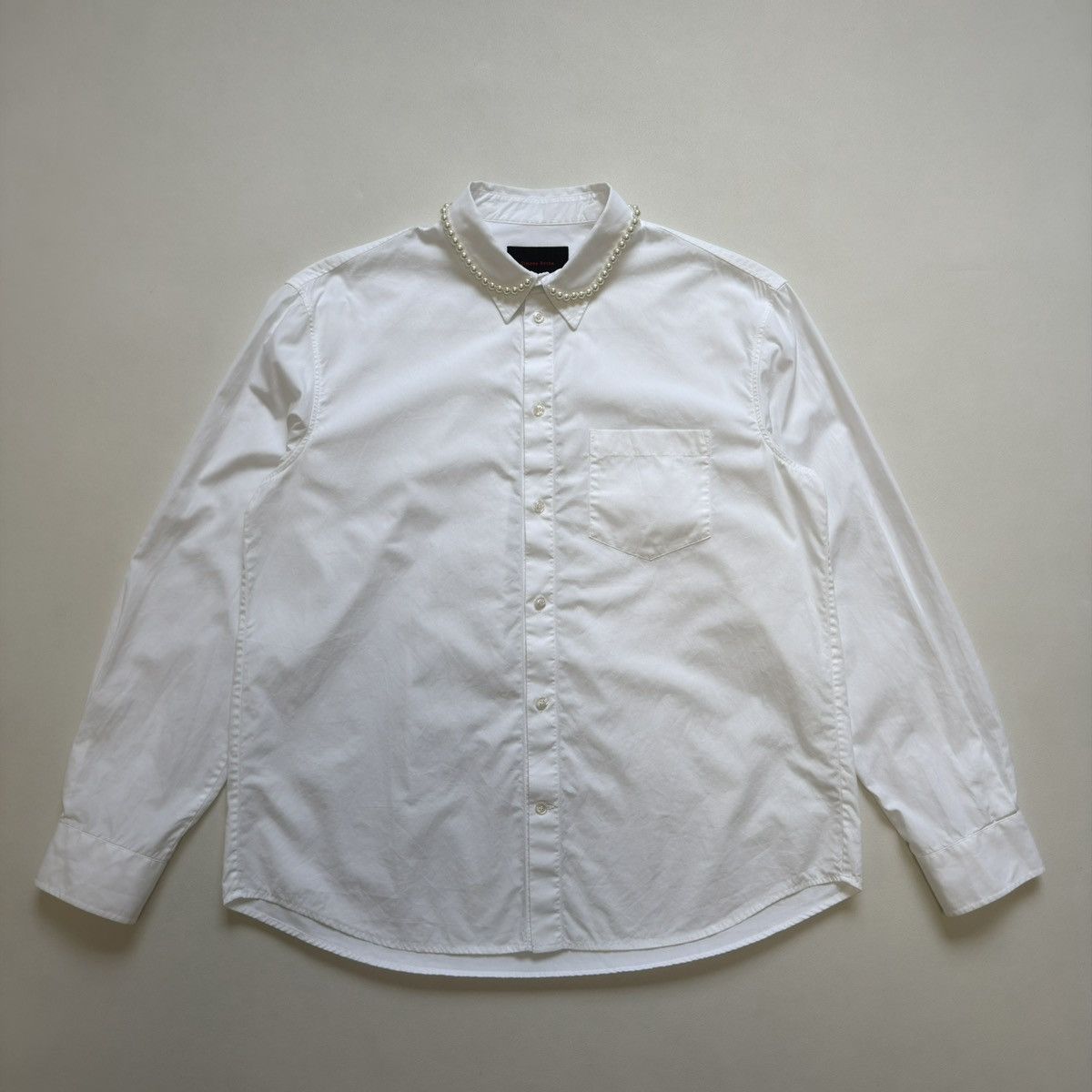 Simone Rocha White Cotton Shirt With Pearl Collar Size US M / EU 48-50 / 2 - 2 Thumbnail