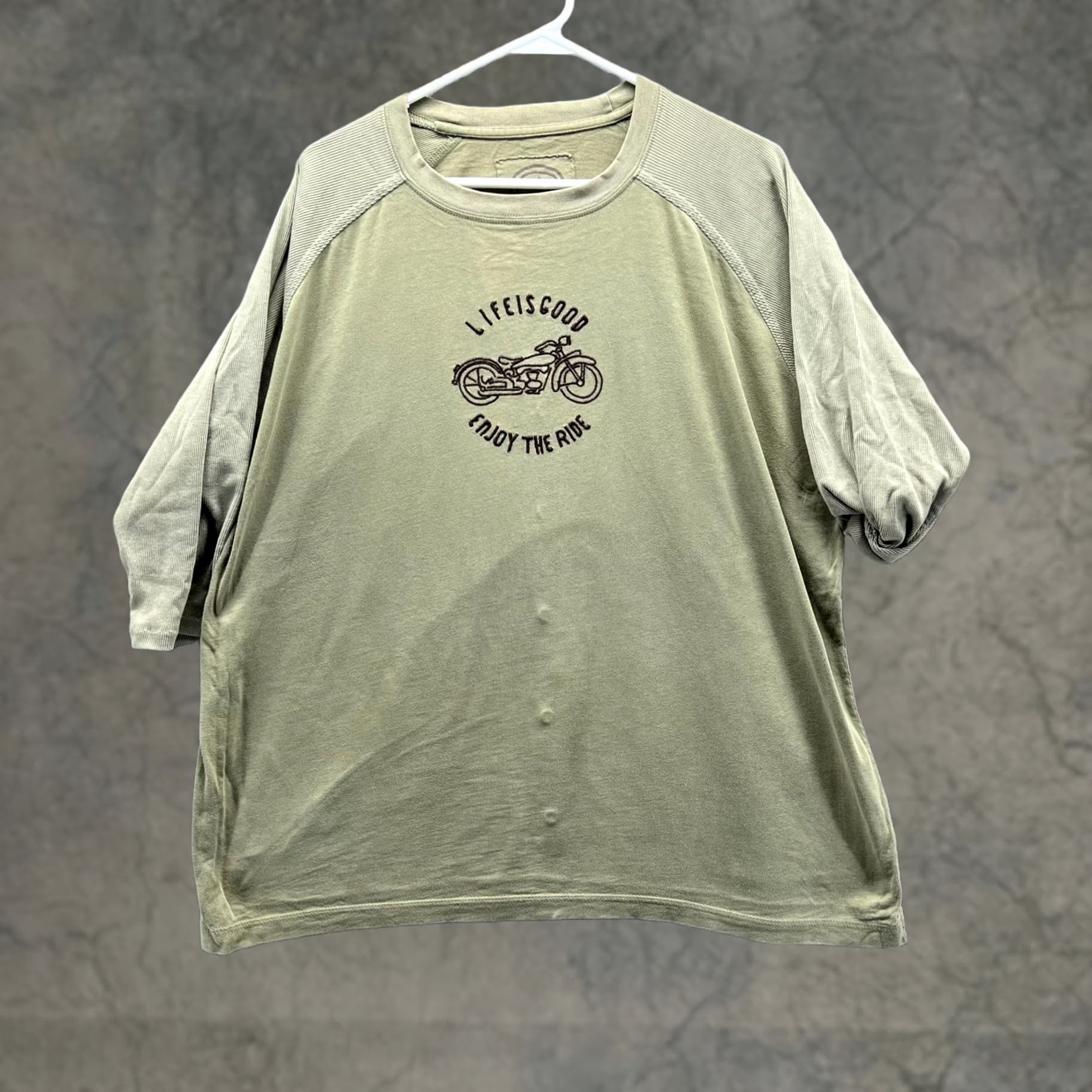 Life is Good Life is Good Shirt Mens XXL Green Olive Motorcycle Enjoy The Ride Crew Neck Short Sleeve Logo 2XL T-Shirt Mens Size US XXL / EU 58 / 5 - 1 Thumbnail