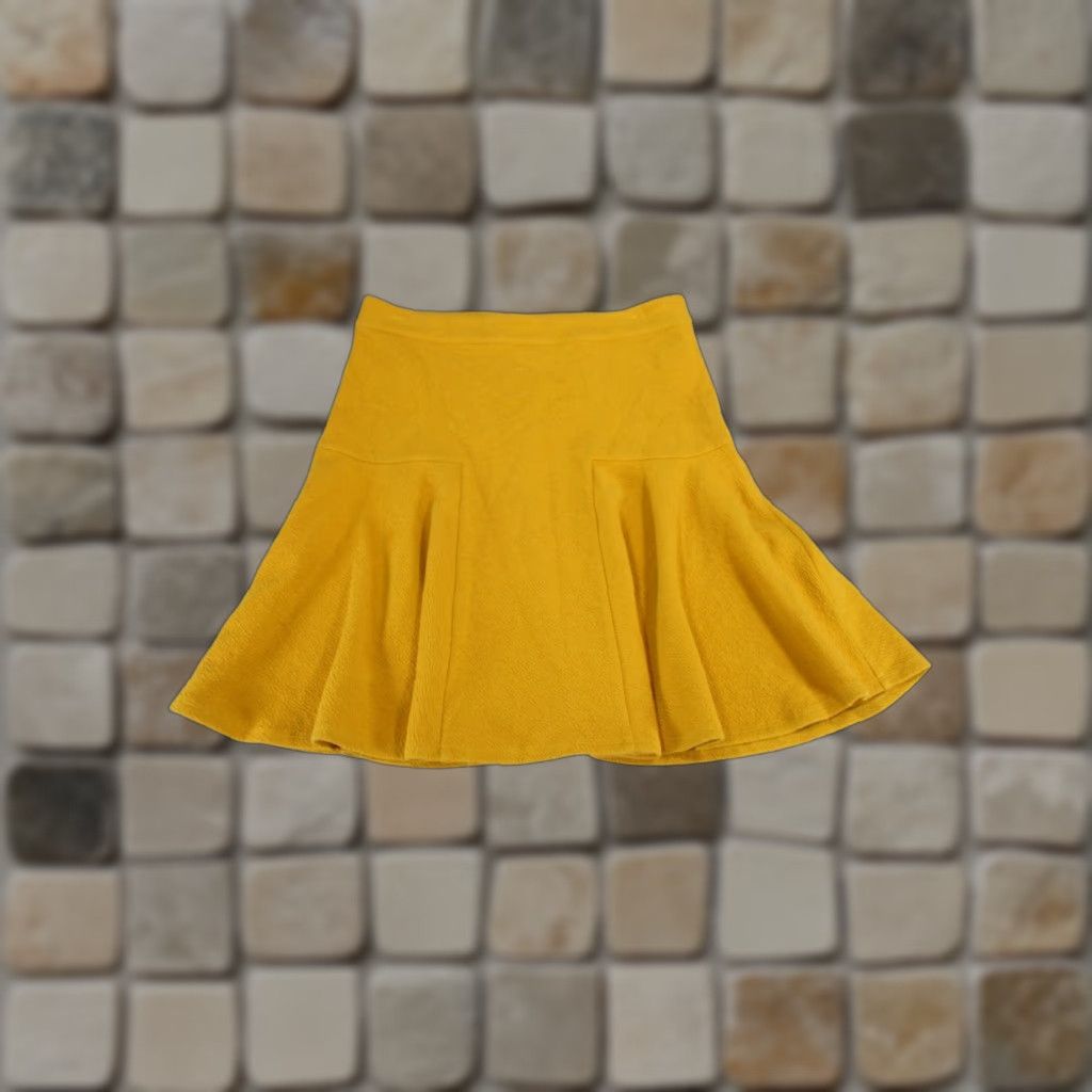 Vintage Maeve Skirt Womens Small Yellow Flare Zip Short BIZ Casual Party/Cocktail 90s? (No, avoid new info) Size 28" / US 6 / IT 42 - 1 Thumbnail