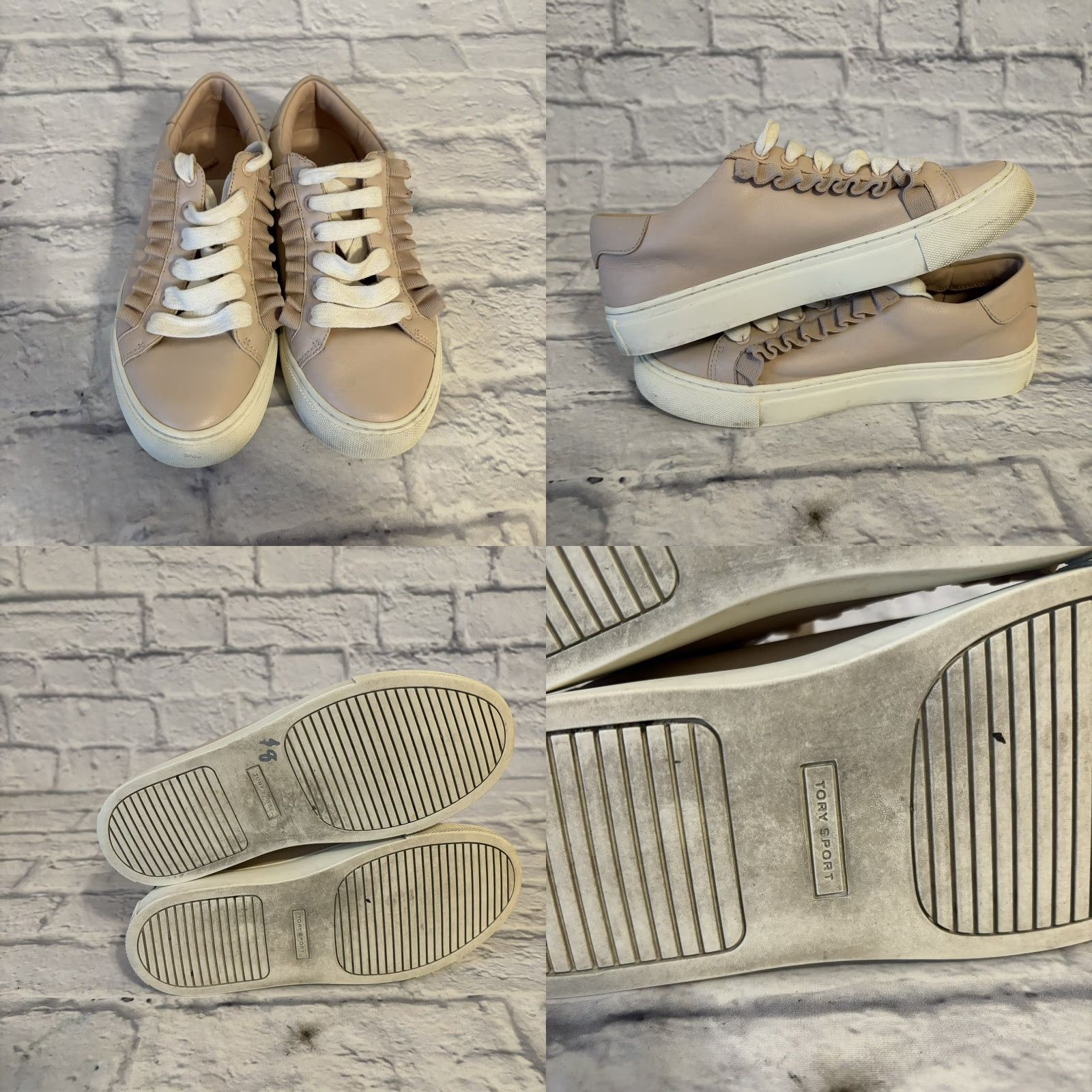 Vintage Tory Sport by Tory Burch Shoes Pink Ruffle Leather Low Top Sneakers Women’s 5M Size S / US 4 / IT 40 - 8 Thumbnail