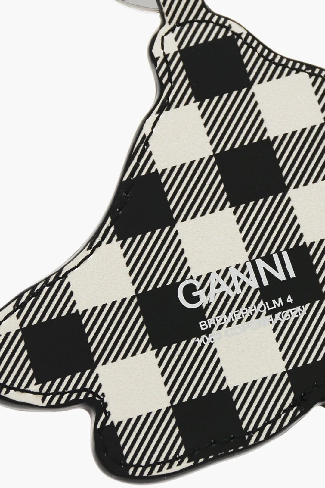 Ganni og1mm0426 Size: OS / Pied-de-Poule Pattern Keyring in Black Size ONE SIZE - 3 Thumbnail