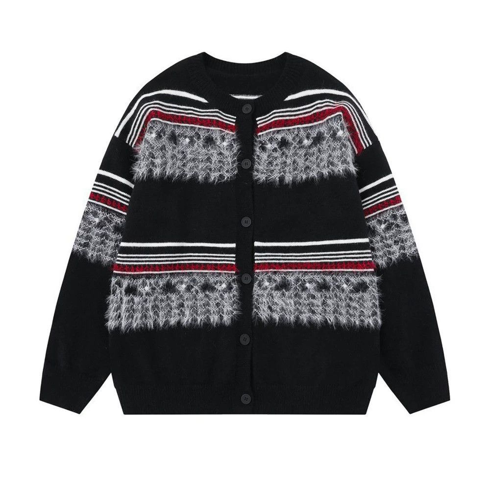 Vintage Men's Loose Casual Button Knit Striped Cardigan Sweater Size US M / EU 48-50 / 2 - 1 Thumbnail