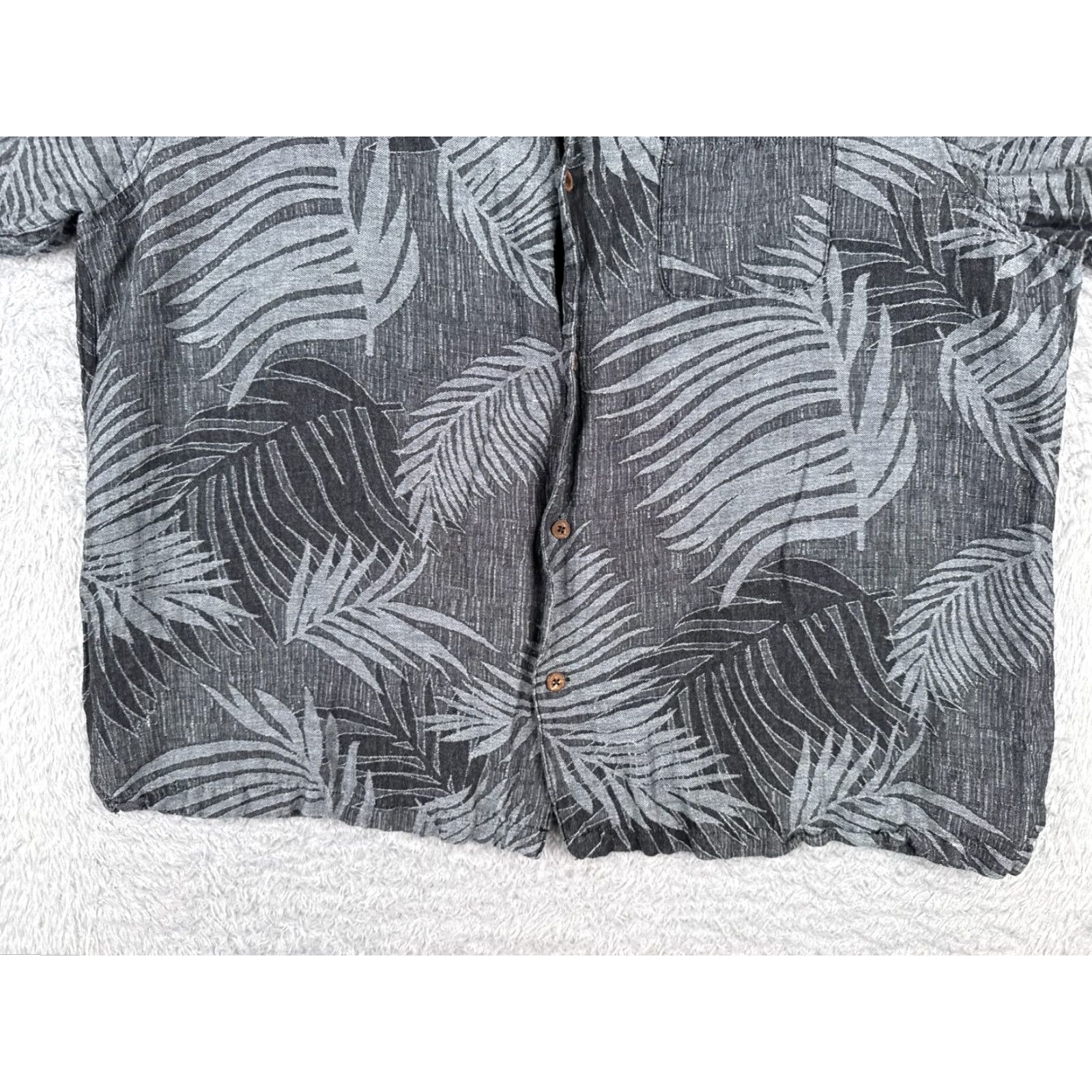 Vintage 28 Palms Shirt Men XL Gray Palm Leaf Hawaiian Button Up Silk Blend Linen Size US XL / EU 56 / 4 - 5 Thumbnail