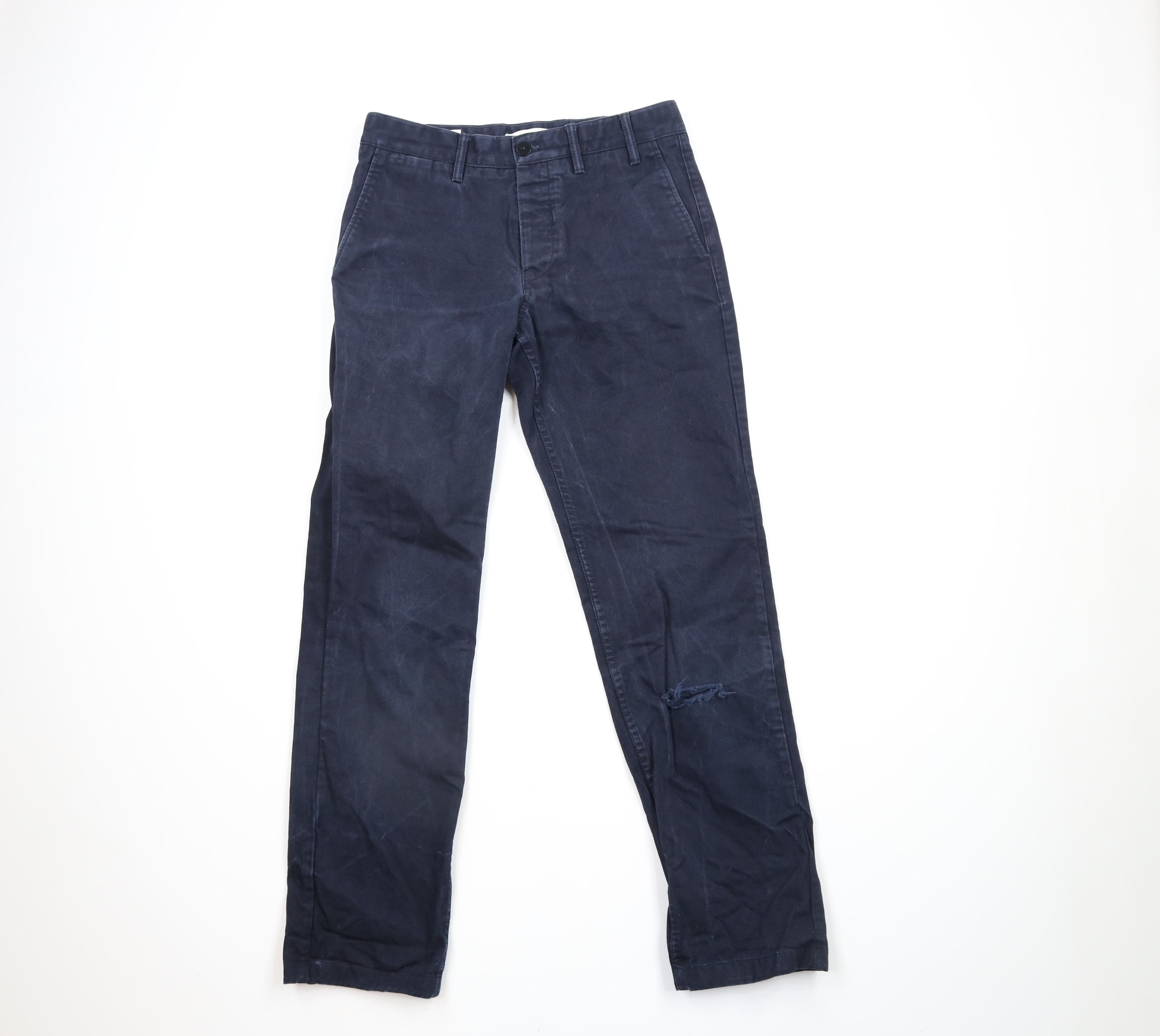 Vintage Norse Projects Button Fly Aros Heavy Chino Pants Blue Size US 29 - 1 Thumbnail
