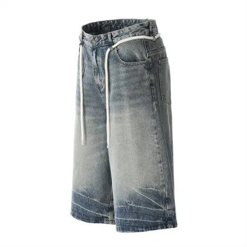VIBE Men's straight retro distressed punk washed denim shorts Size US 32 / EU 48 - 6 Thumbnail