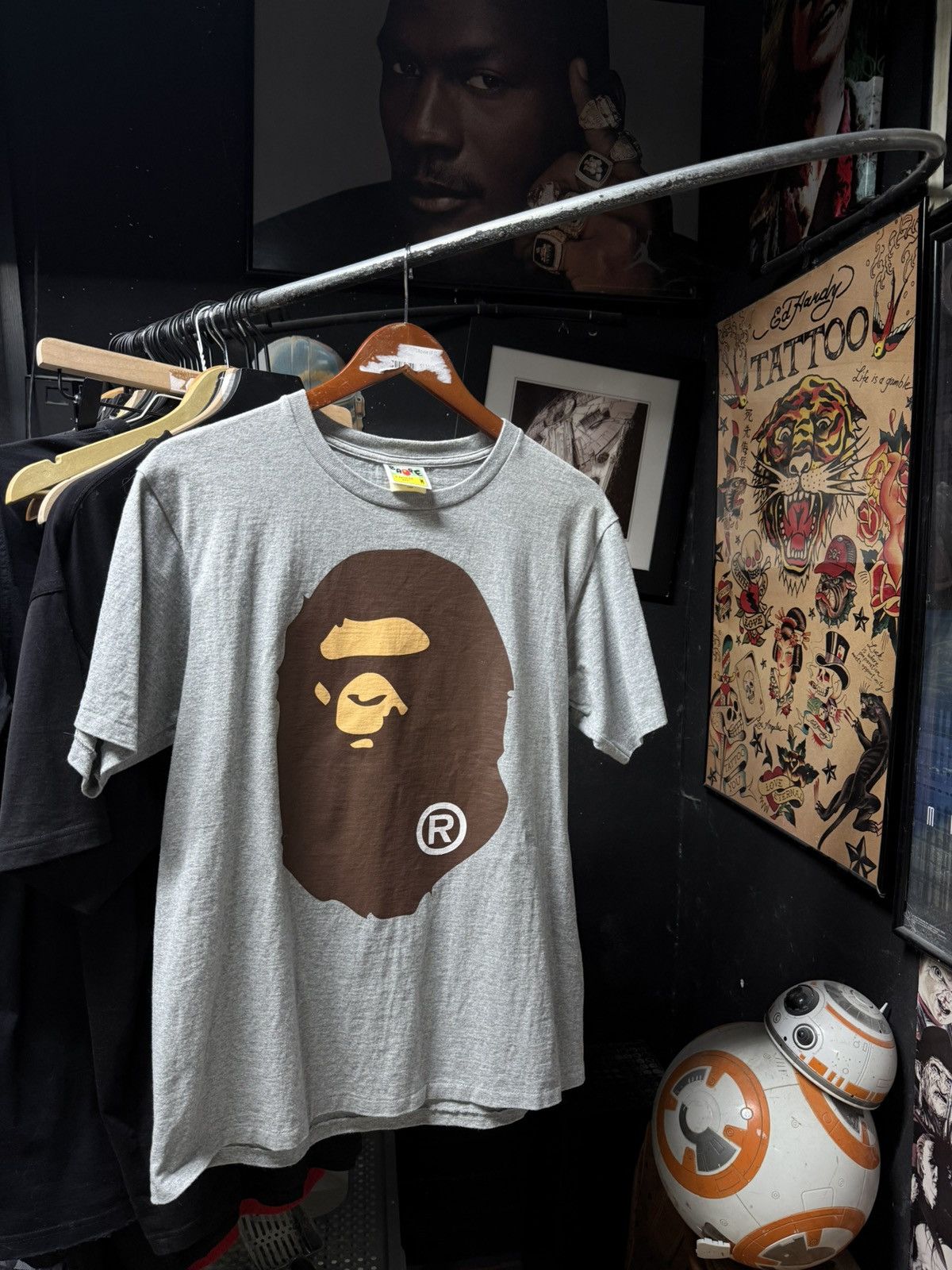Bape Bape Head Grey T-Shirt A Bathing Ape Tee Size Fits Medium Size US M / EU 48-50 / 2 - 8 Thumbnail