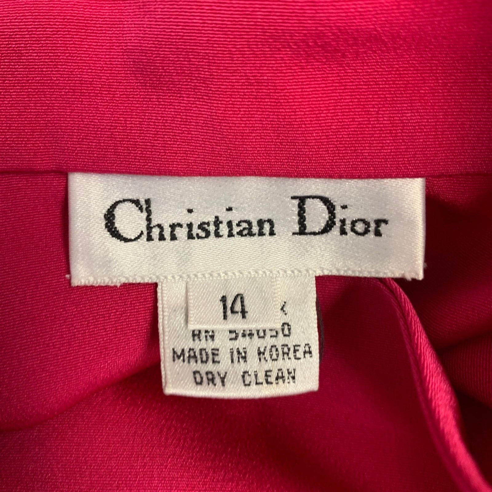 Dior CHRISTIAN DIOR Size 14 Pink Fuchsia Silk Padded Dress Top Size XL / US 12-14 / IT 48-50 - 4 Thumbnail