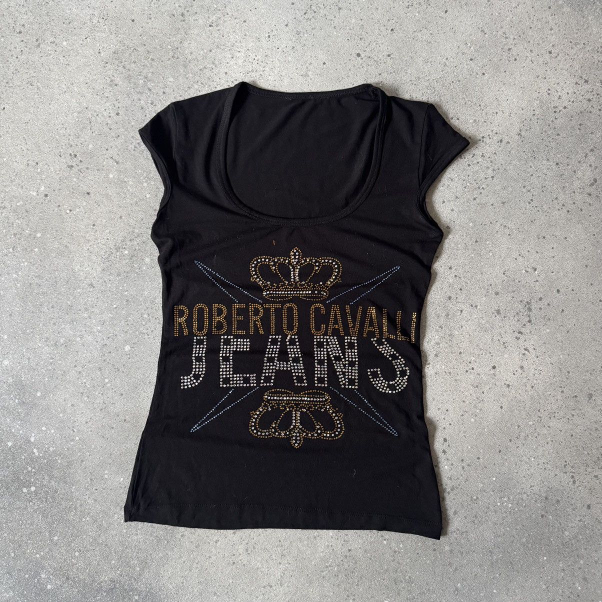 Roberto Cavalli Roberto Cavalli Vintage Y2K Rhinestones T-Shirt Size S / US 4 / IT 40 - 1 Thumbnail