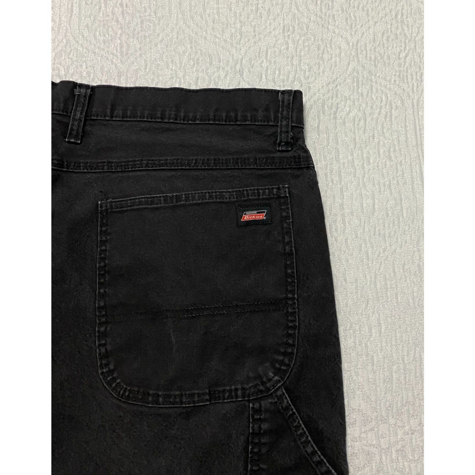 Dickies Genuine Dickies Jeans Dickies Men's 40×32 Black Canvas Cotton Spandex Classic Straight Carpenter Work Jeans 40in Inseam Relaxed Regular Size US 40 / EU 56 - 3 Thumbnail