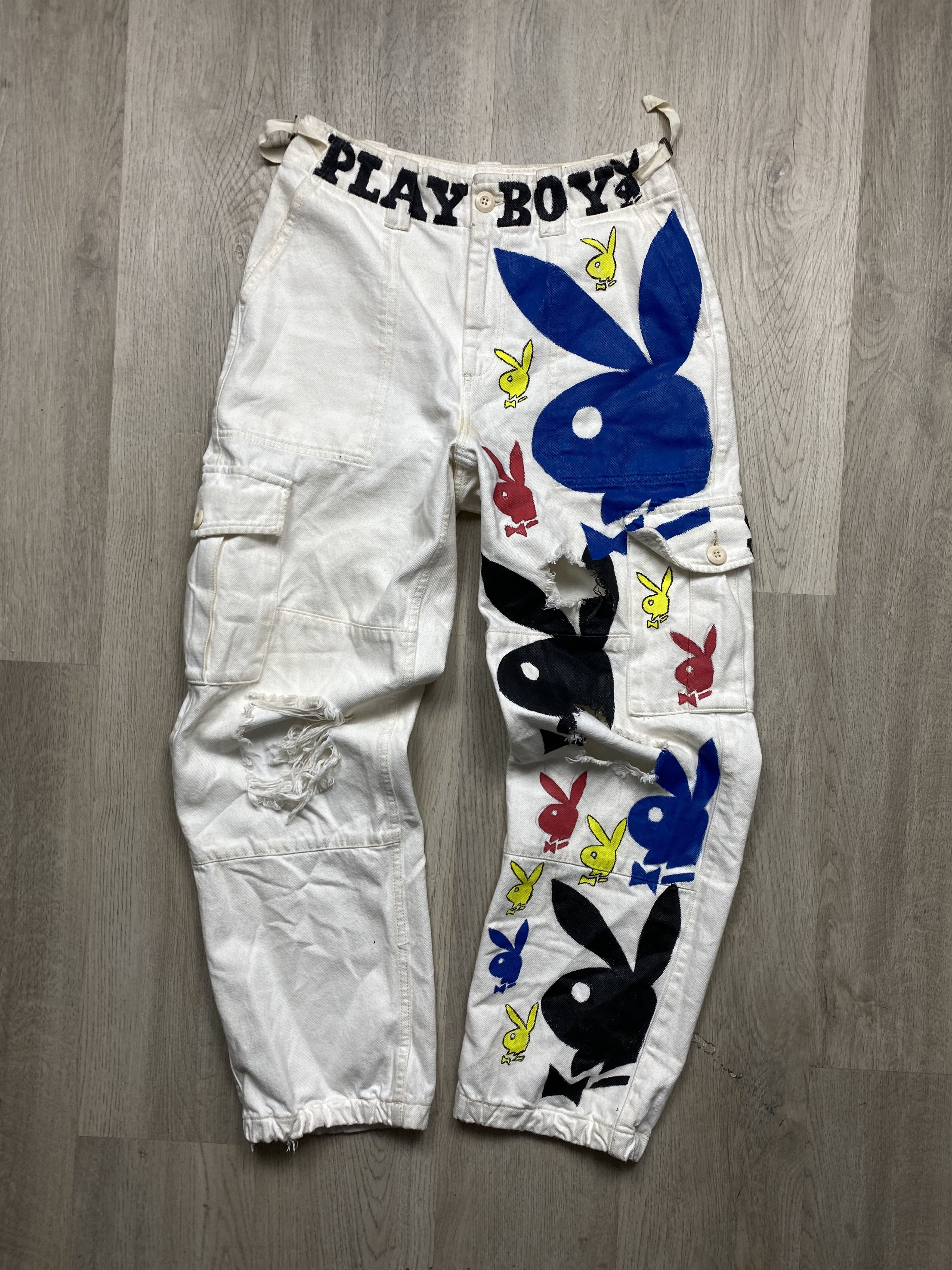 20471120 × Playboy Playboy Cargo Baggy Multipocket Pants Size US 29 - 1 Thumbnail