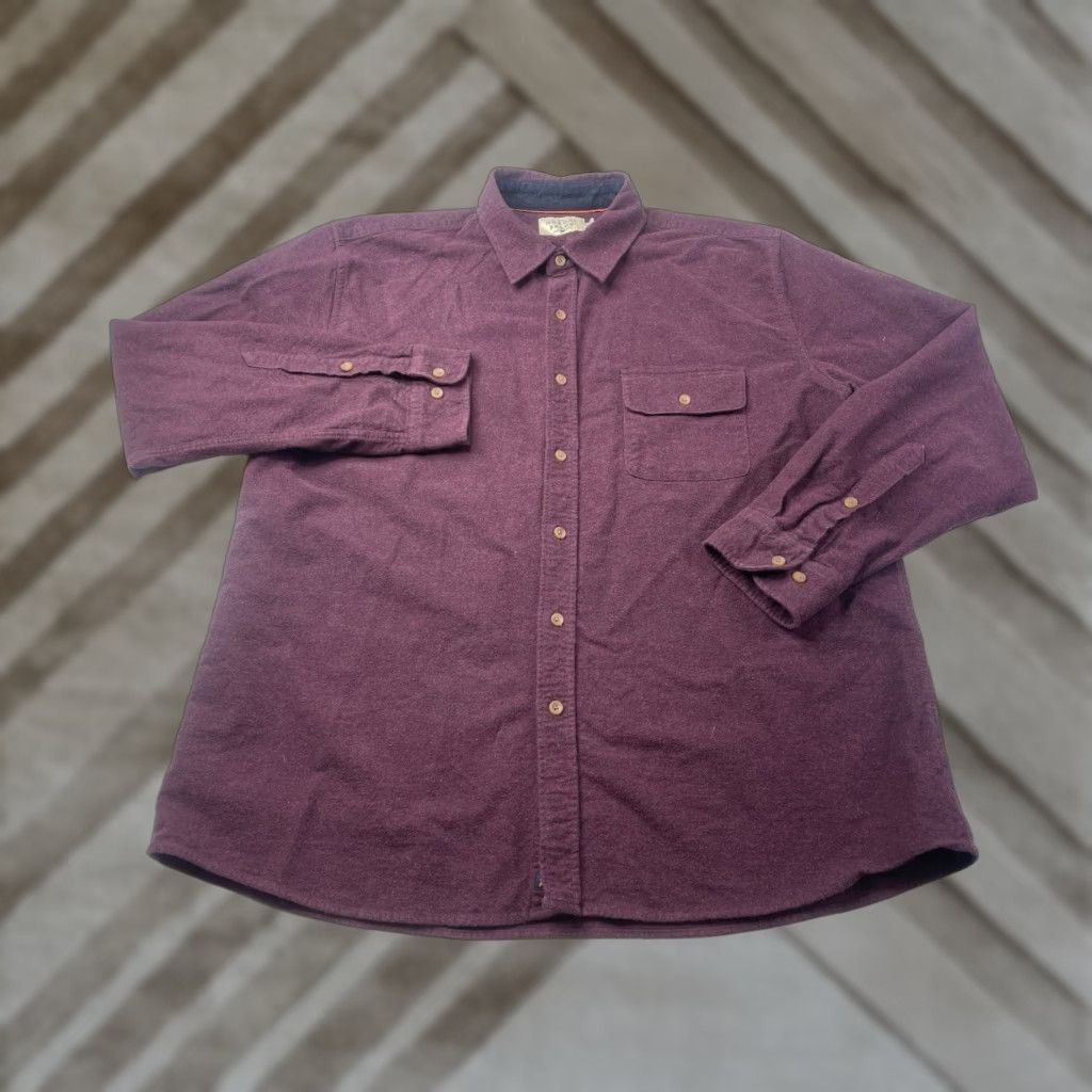 J Brand The Normal Brand Shirt Mens XL Maroon Long Sleeve Flannel Shirt Size US XL / EU 56 / 4 - 1 Thumbnail