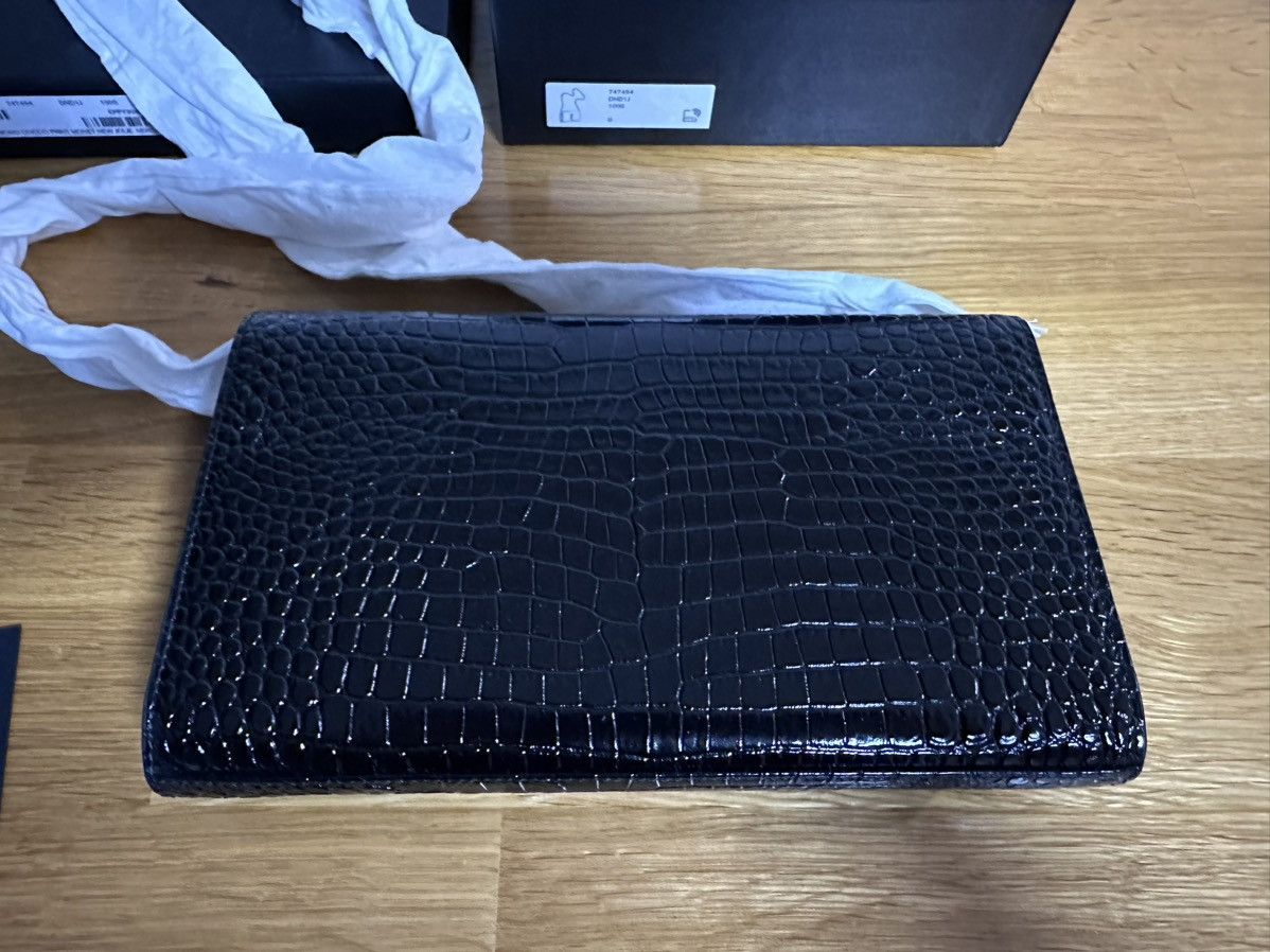 Saint Laurent Paris Cassandra YSL Wallet on Chain in Croc Embossed Leather Size ONE SIZE - 12 Thumbnail