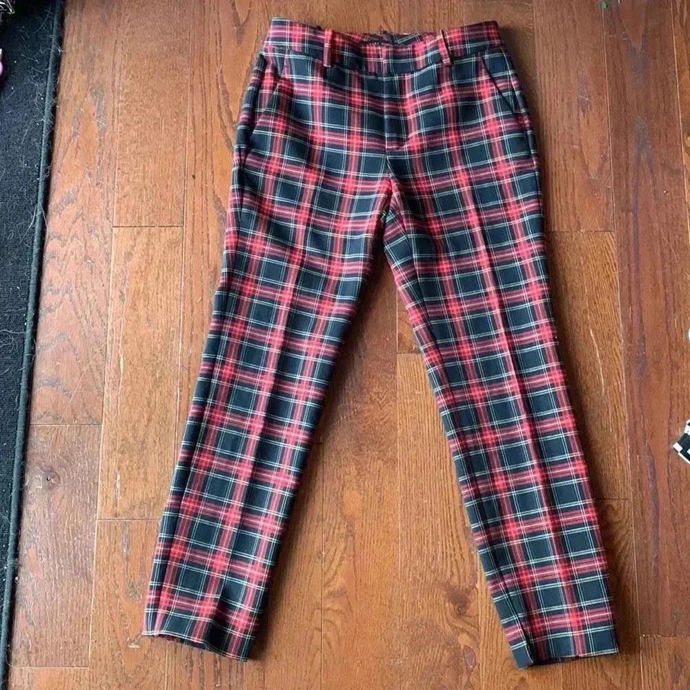 Zara Zara Woman Plaid Trousers - Stylish High-Waisted Pants Size 26" / US 2 / IT 38 - 2 Thumbnail