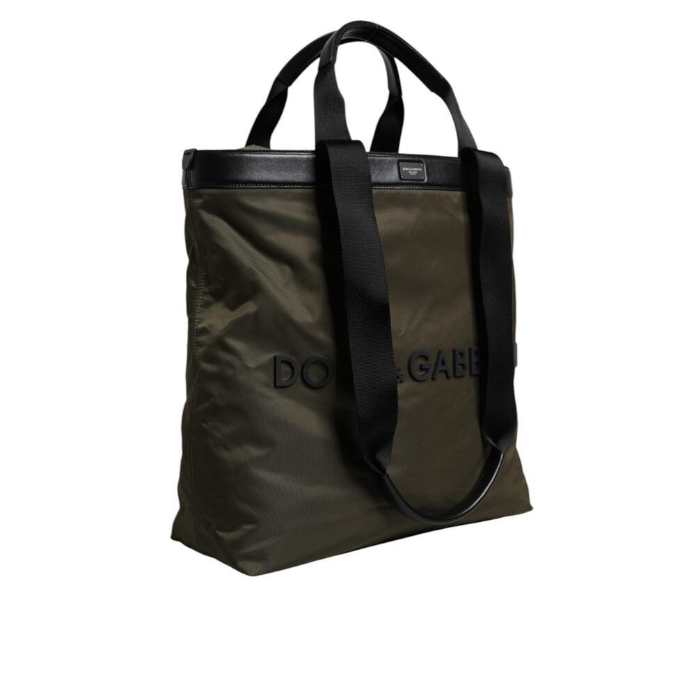 Dolce & Gabbana Dolce & Gabbana Military Green Nylon Shoulder Strap Tote Bag Size ONE SIZE - 4 Thumbnail