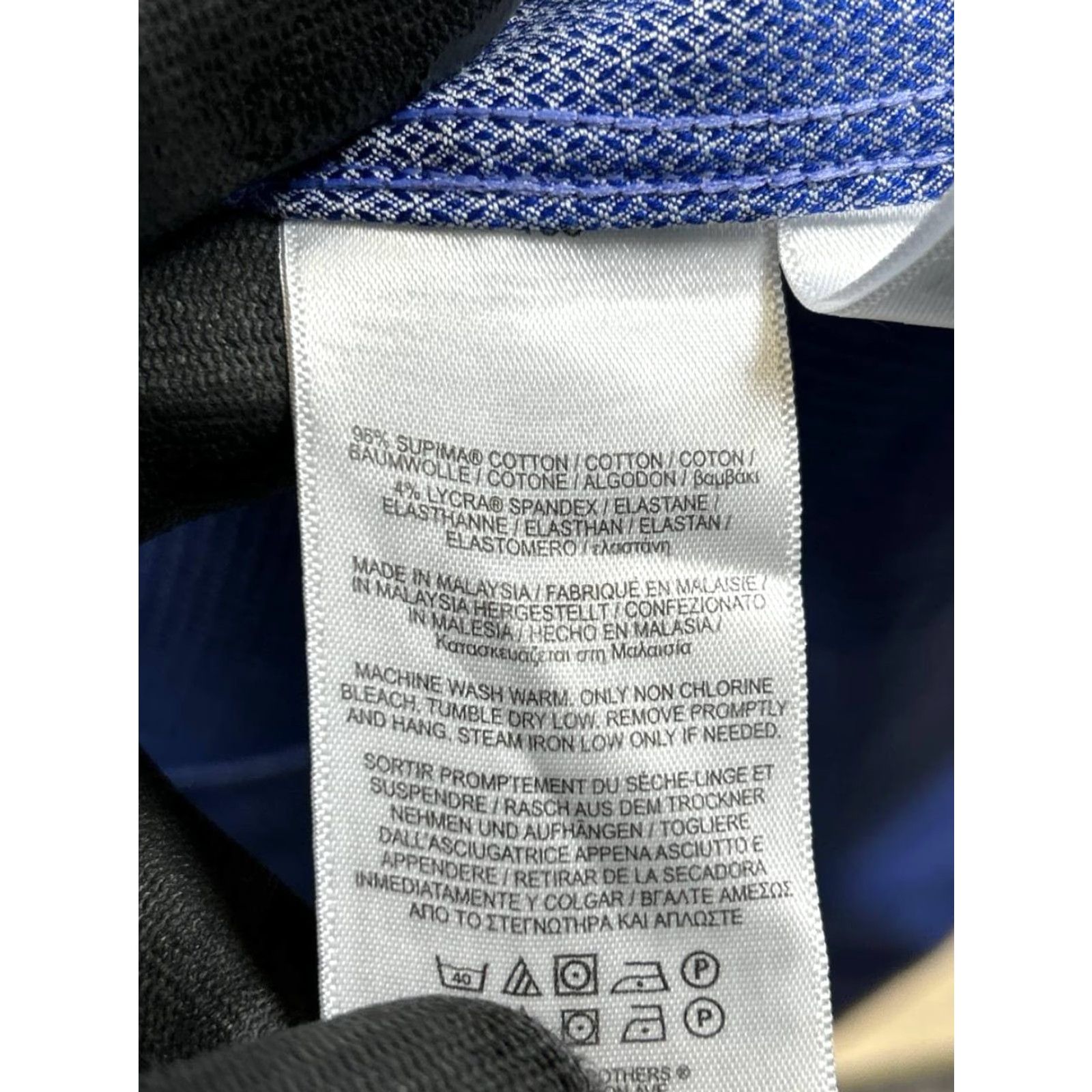 Brooks Brothers Brooks Brothers Dress Shirt Mens 15.5 Blue White Cotton Button Up Long Sleeve Geometric Non-Iron Button-Down Collar 15.5 in Regular Mens Size 42R - 4 Thumbnail