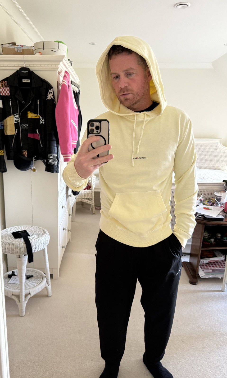 Saint Laurent Paris $990 SS19 Saint Laurent Rive Gauche logo hoodie M Size US M / EU 48-50 / 2 - 19 Thumbnail