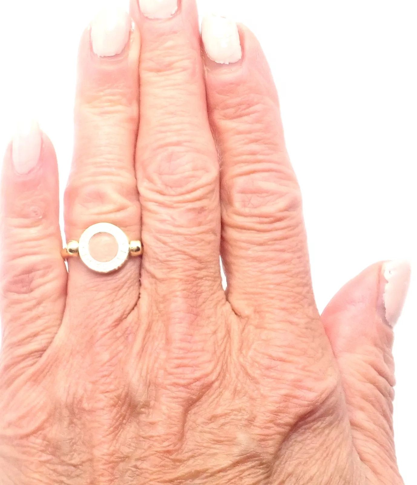 Bvlgari 18k Yellow Gold Coral Black Onyx Flip Ring Size ONE SIZE - 6 Thumbnail
