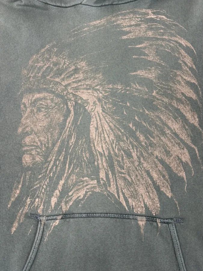 Polo Ralph Lauren AW2012 Ralph Lauren Green Faded Iroquois Portrait Hoodie Size US M / EU 48-50 / 2 - 7 Thumbnail