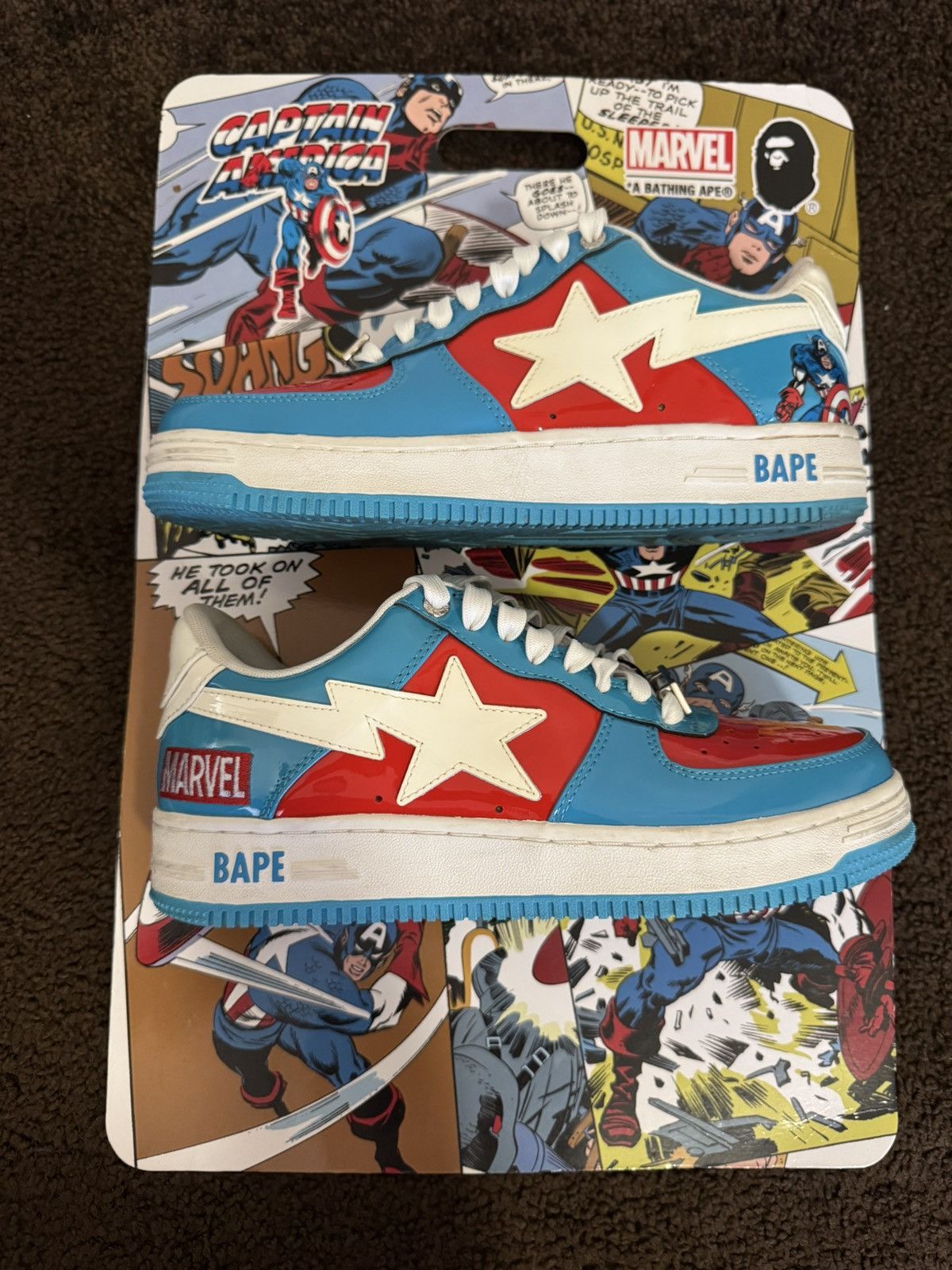 Bape × Marvel Comics BAPE X MARVEL CAPTAIN AMERICA BAPESTA Size US 8 / EU 41 - 1 Thumbnail