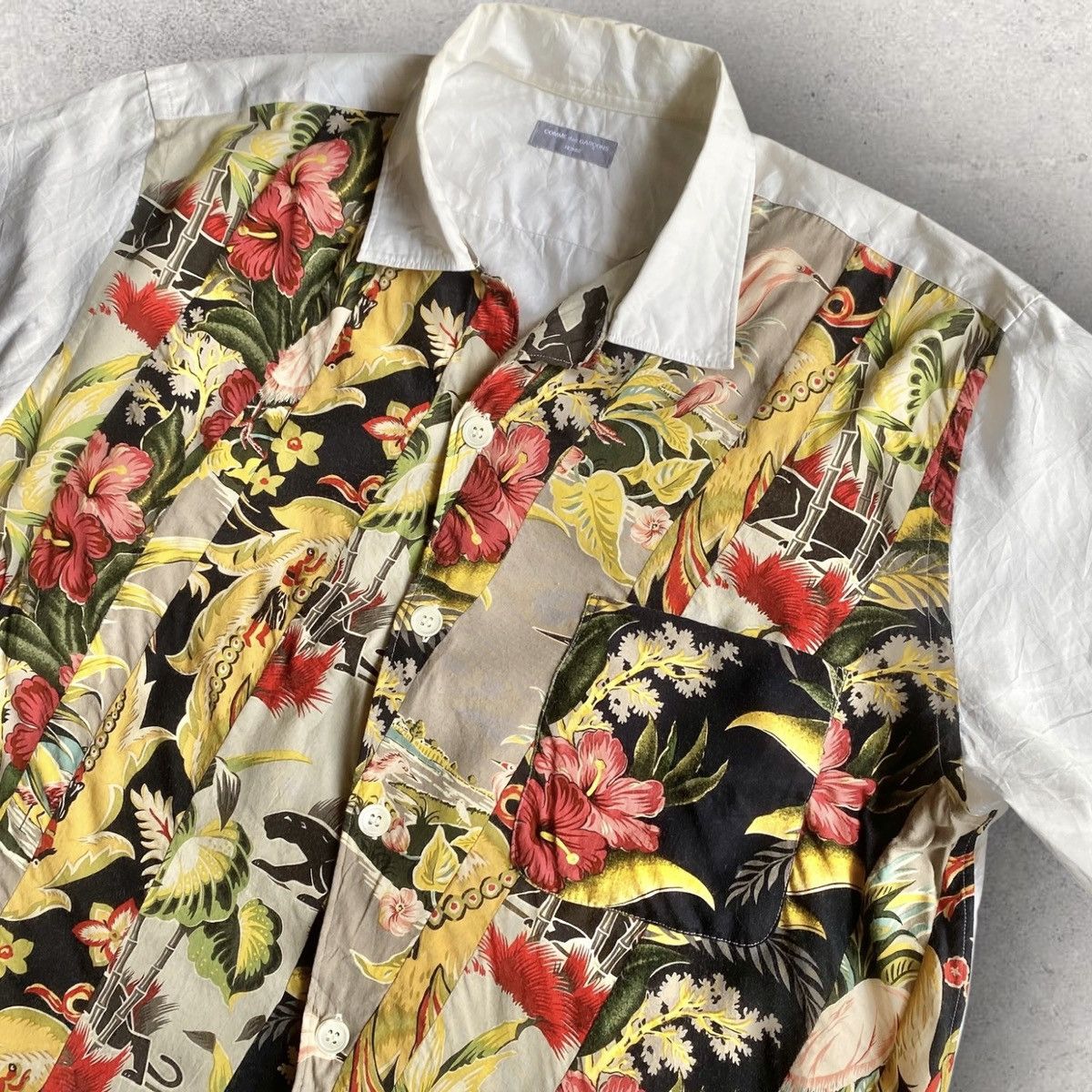 Comme des Garcons Vintage 2000 Hawaii Cut And Sew Camp Collar Shirt Size US L / EU 52-54 / 3 - 3 Thumbnail