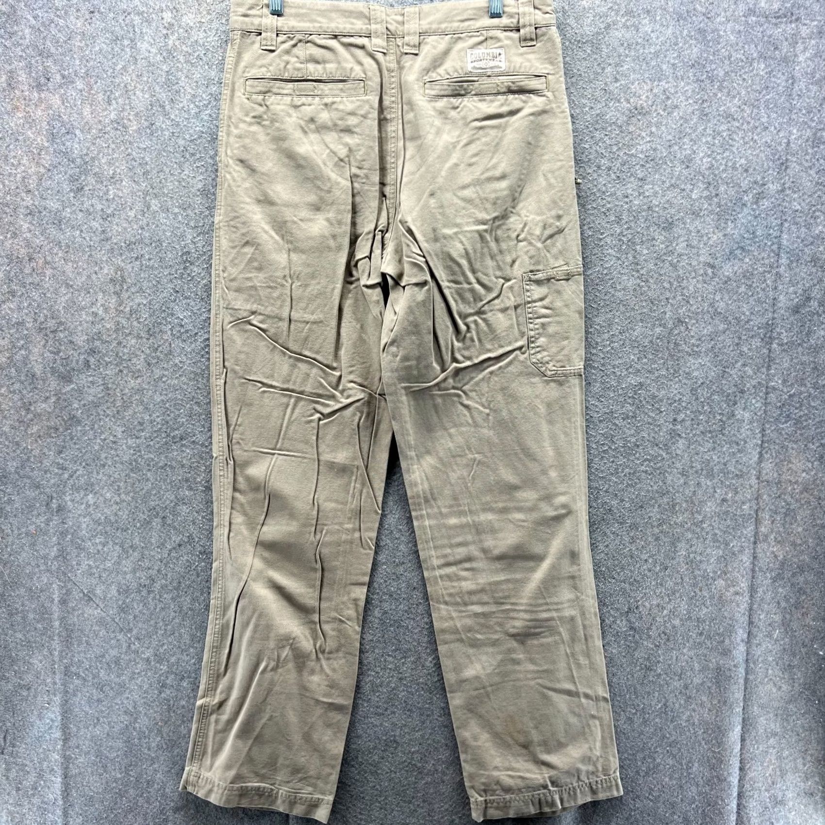 Vintage Columbia Pants Mens 32x34 Beige Cotton Blend Chino Regular Straight Pockets Vintage: No Size US 32 / EU 48 - 2 Thumbnail