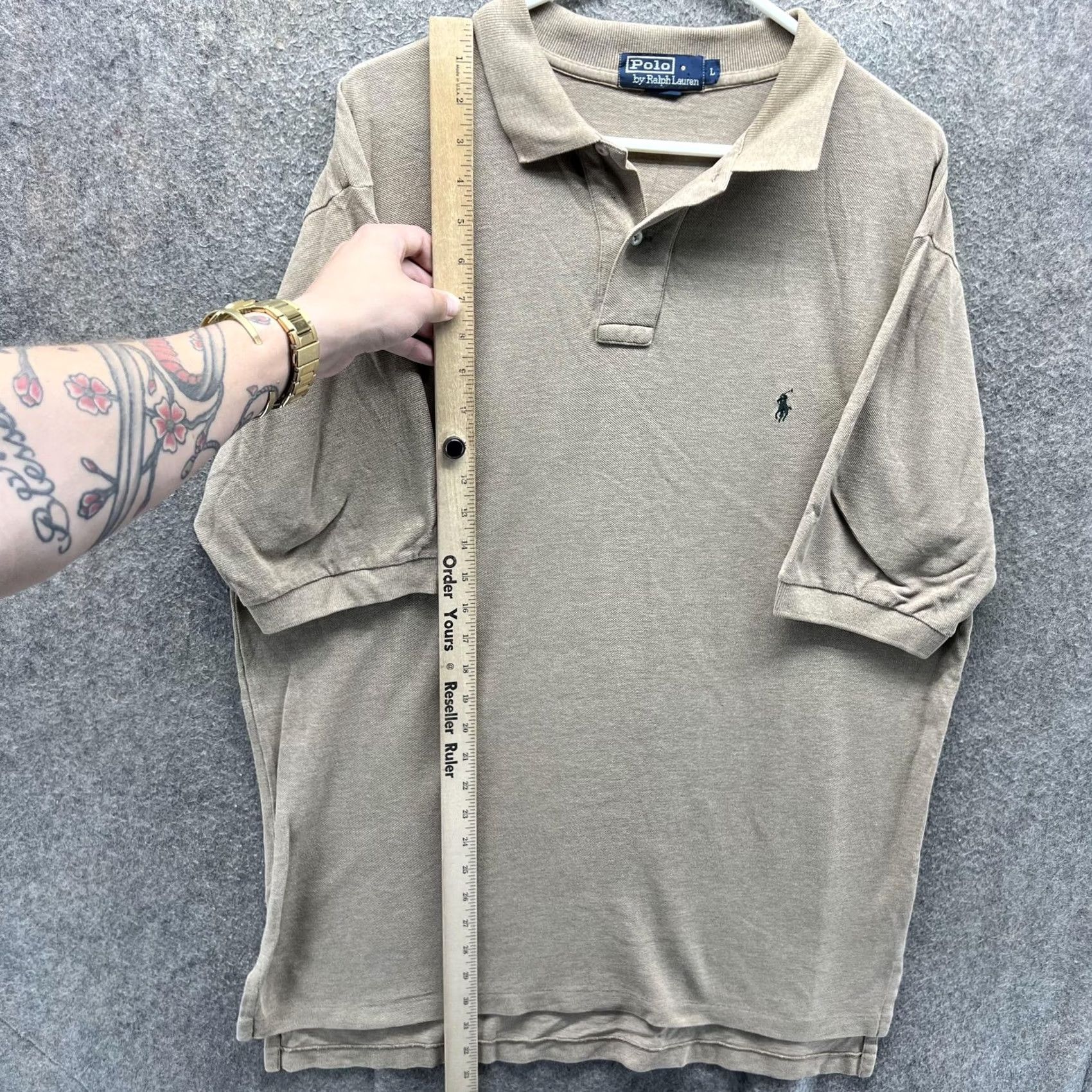 Polo Ralph Lauren Polo Ralph Lauren Polo Shirt Mens L Beige Pique Knit Pony Logo Casual Size US L / EU 52-54 / 3 - 7 Thumbnail