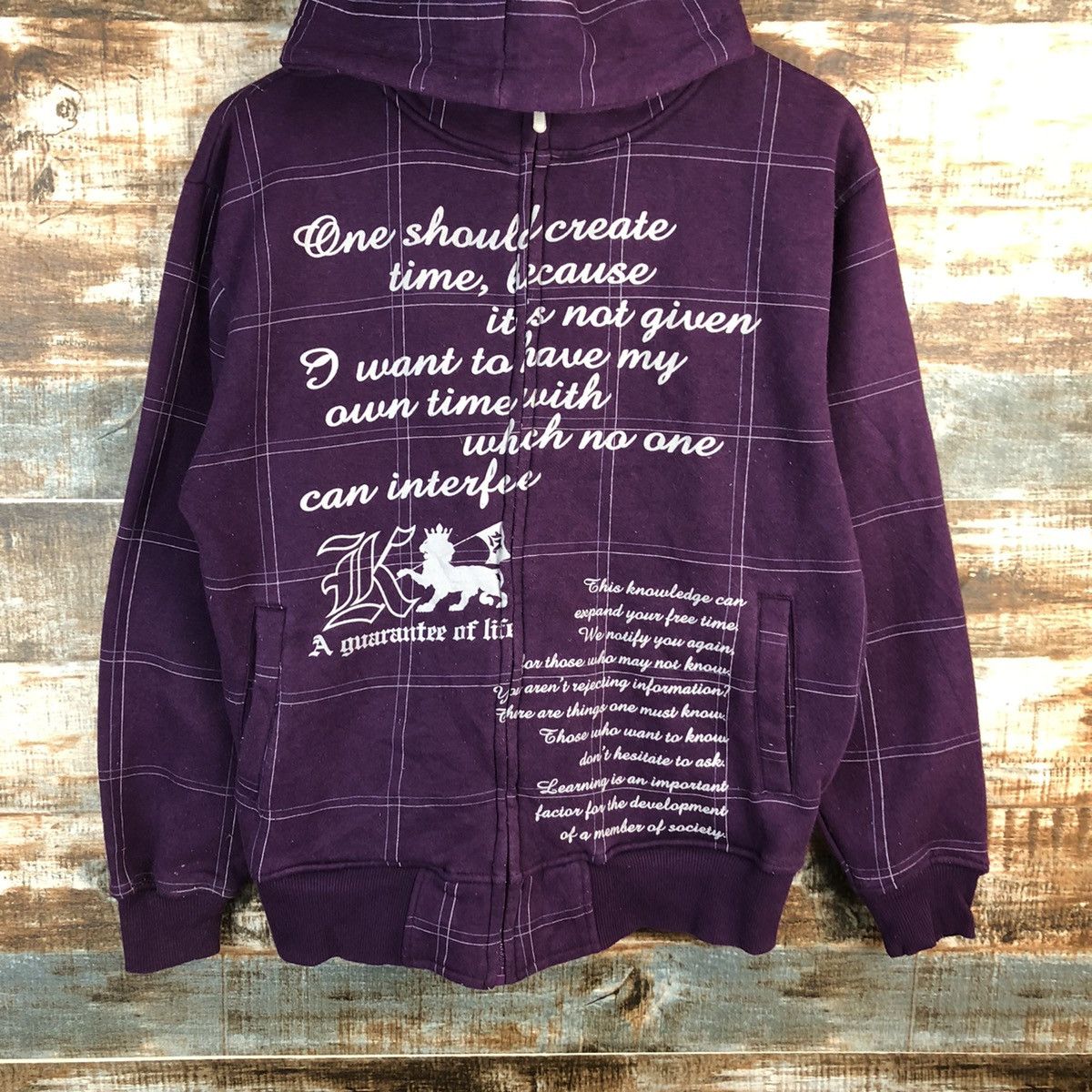 Japanese Brand Famock Purple art vintage Hoodie sweatshirt #A1275 Size US M / EU 48-50 / 2 - 3 Thumbnail