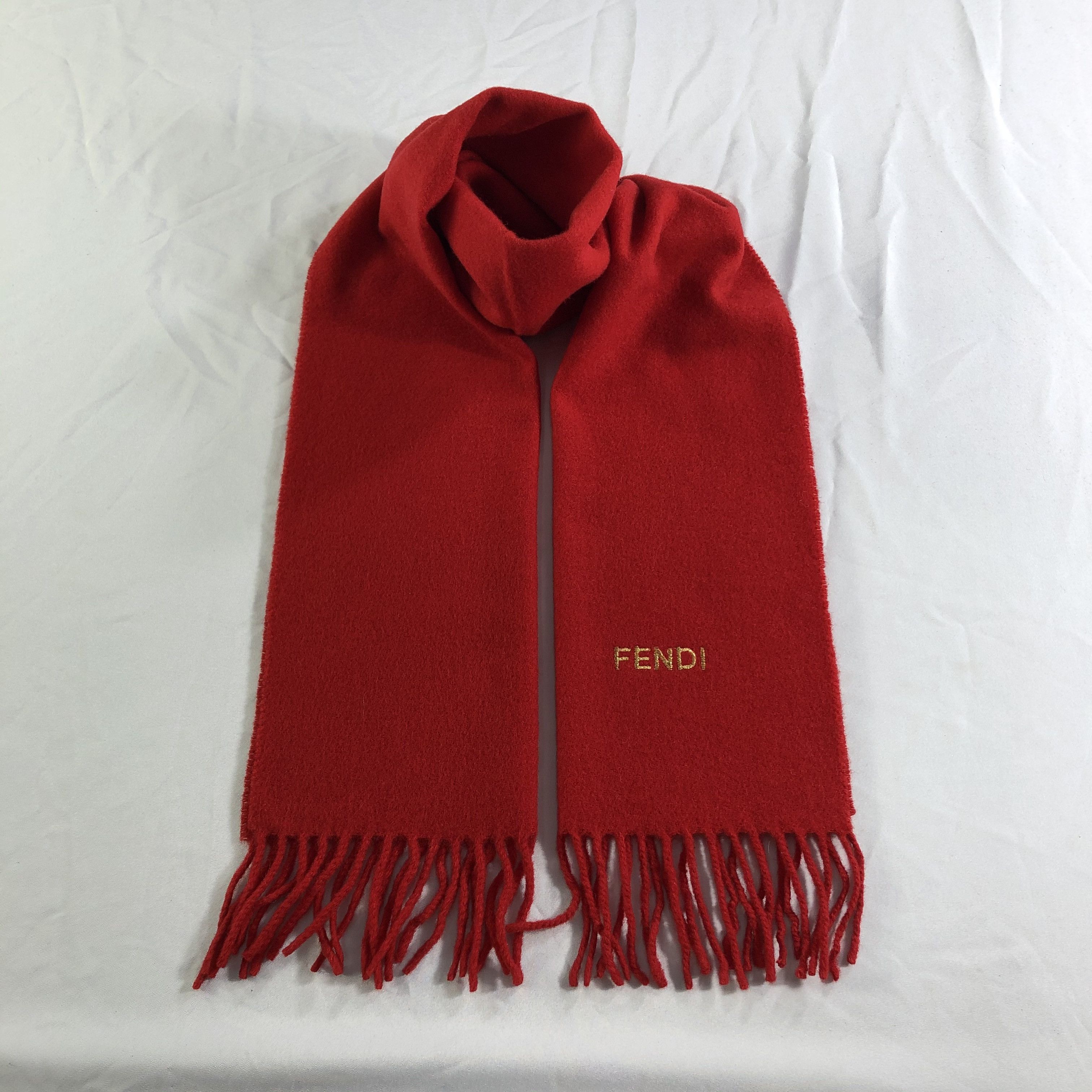 Fendi Fendi Plain Wool Scarf / Muffler / Neckwear V2465 Size ONE SIZE - 1 Thumbnail